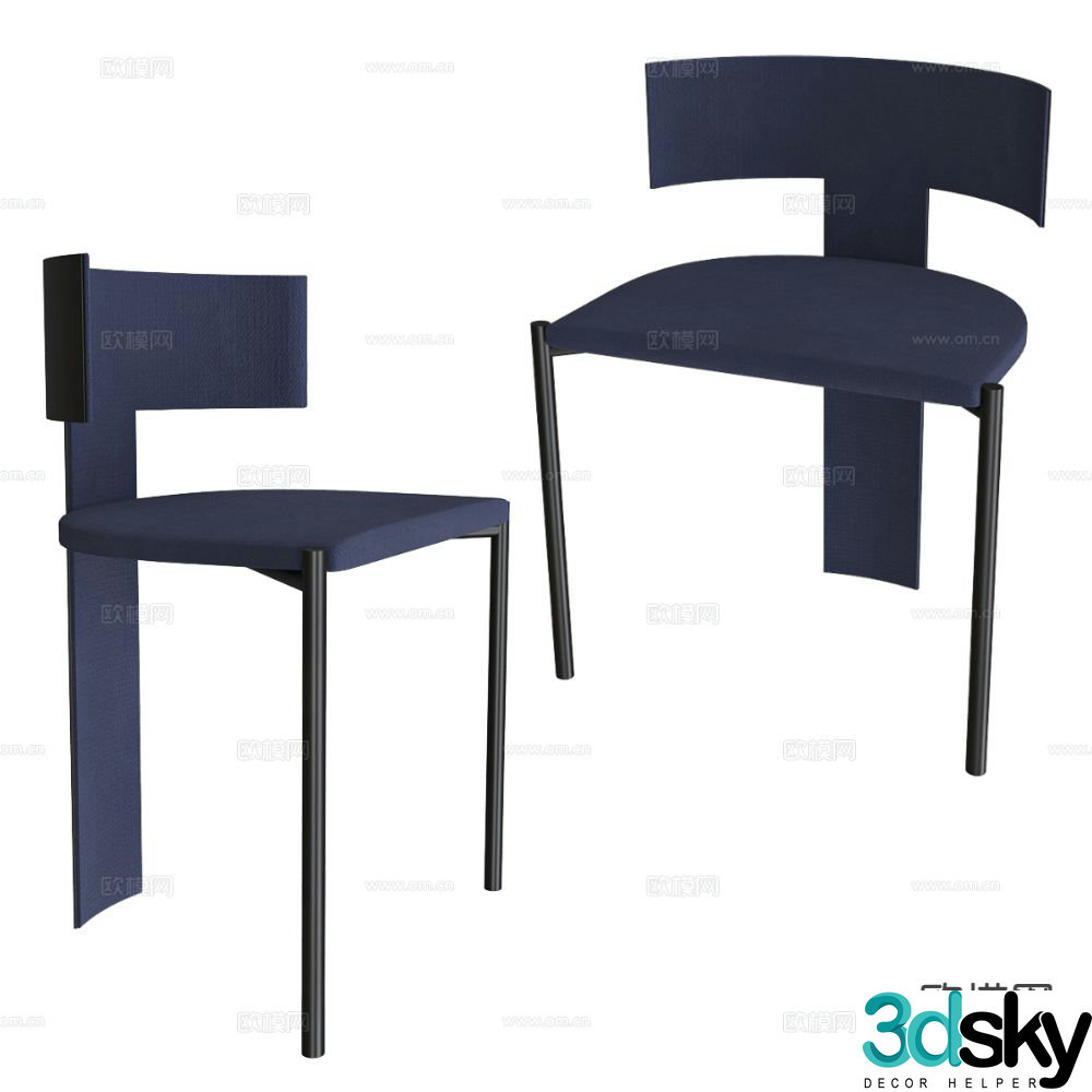BAXTER dining chair single chair 3d model
