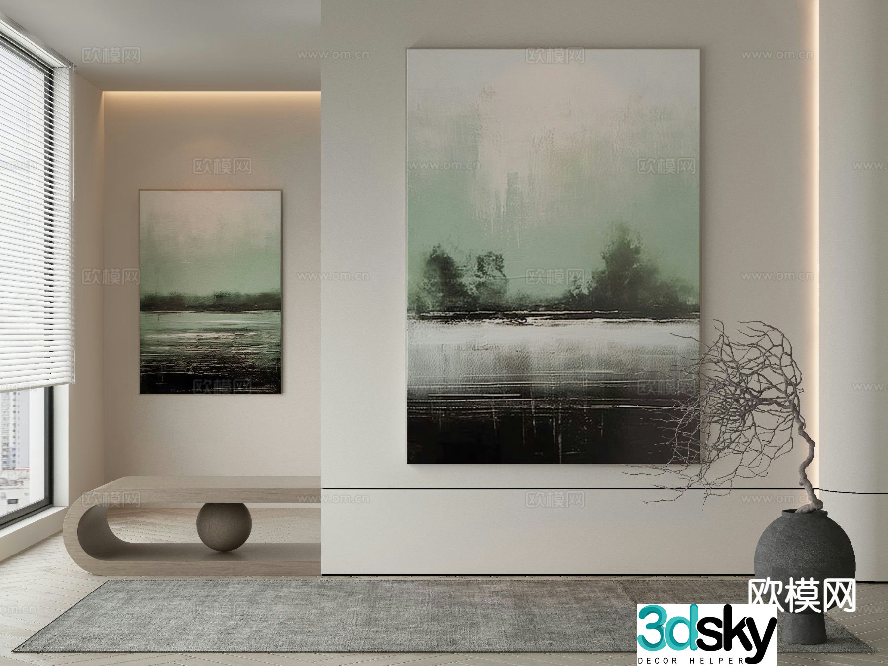 Wabi-sabi art painting texture painting decorative painting 3d model