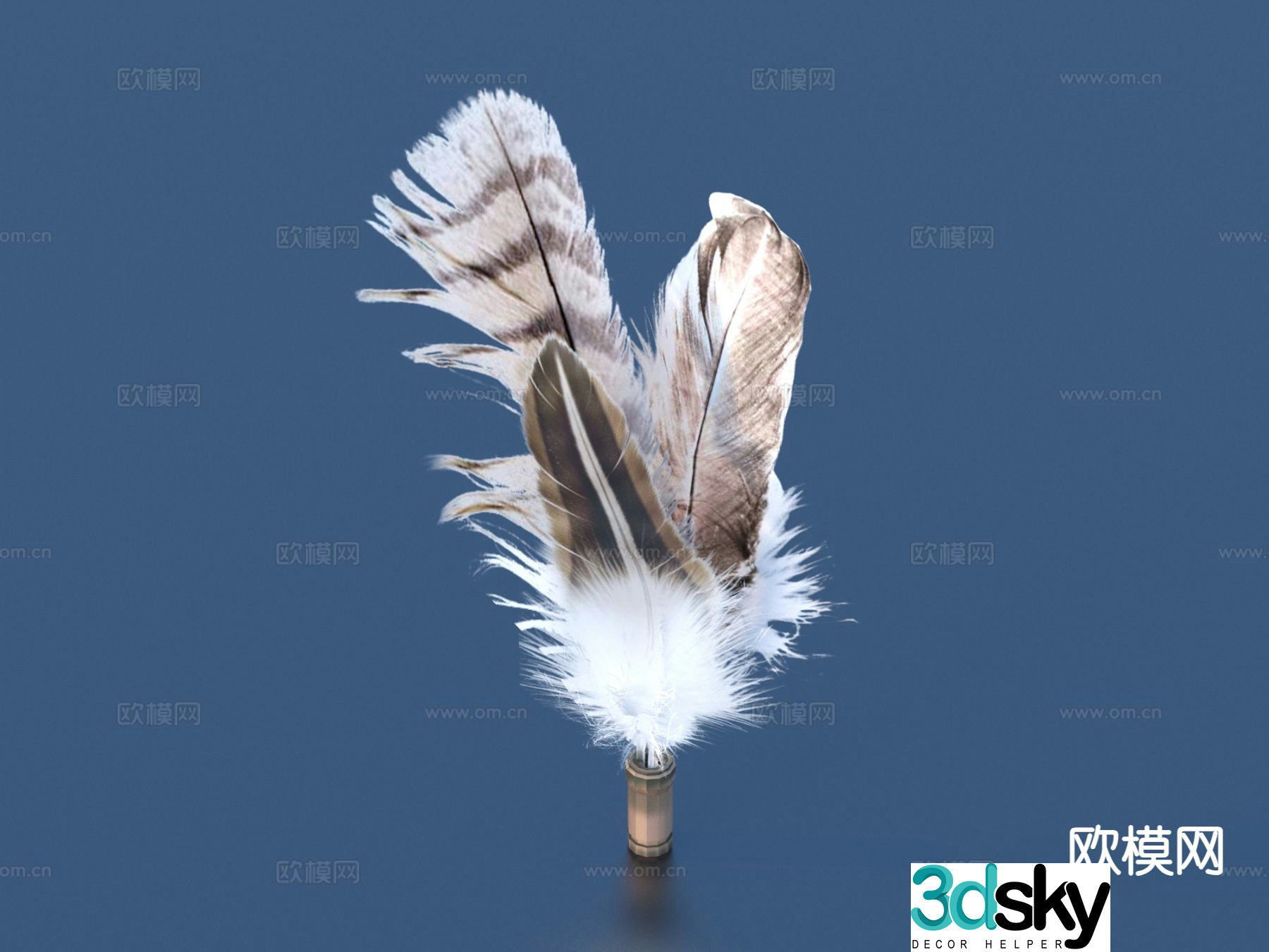 Modern feather ornament 3d model