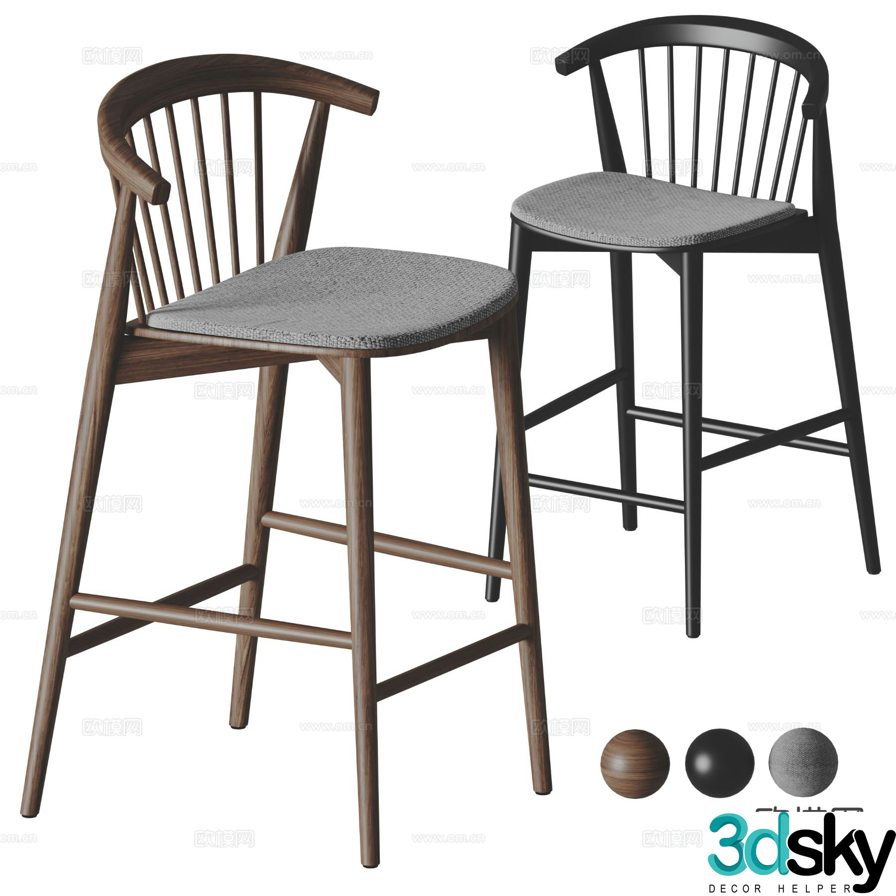 ALOHA bar stool bar stool high stool 3d model