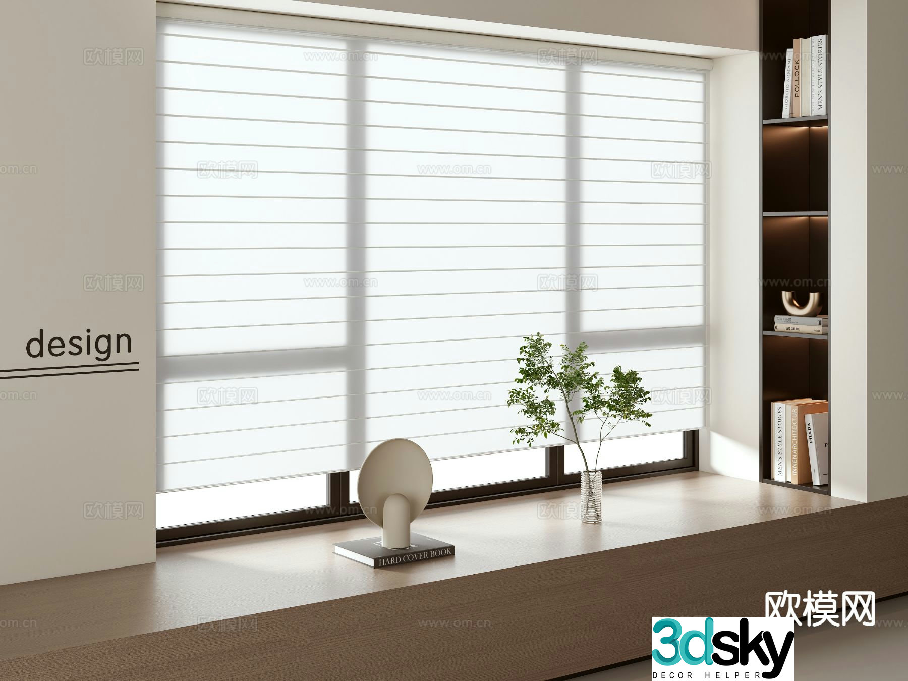 Modern Venetian Blinds Shangri-La Curtains 3D model