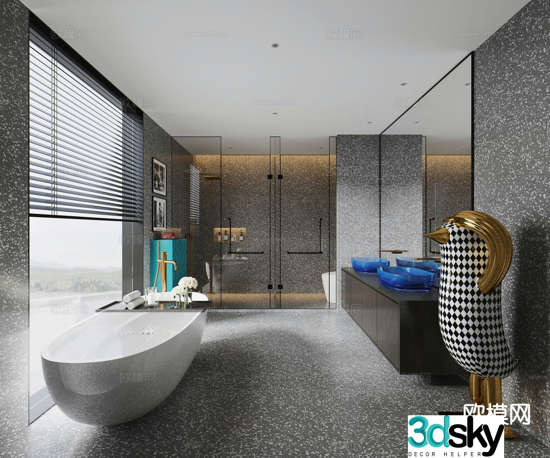 Modern bathroom bathroom 3d model