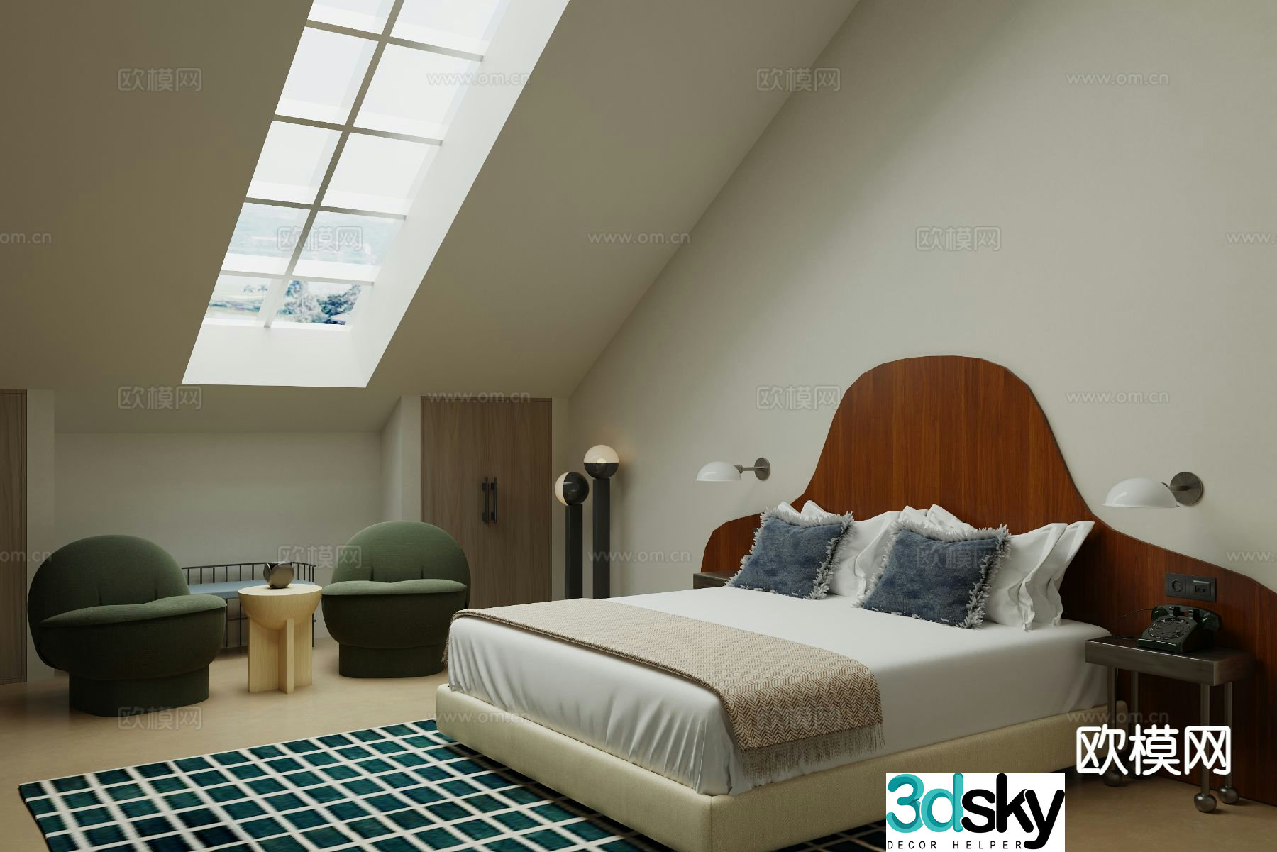 Modern bedroom master bedroom 3d model