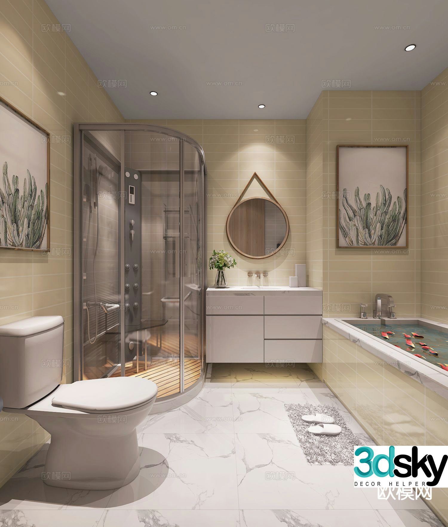 Modern bathroom bathroom 3d model