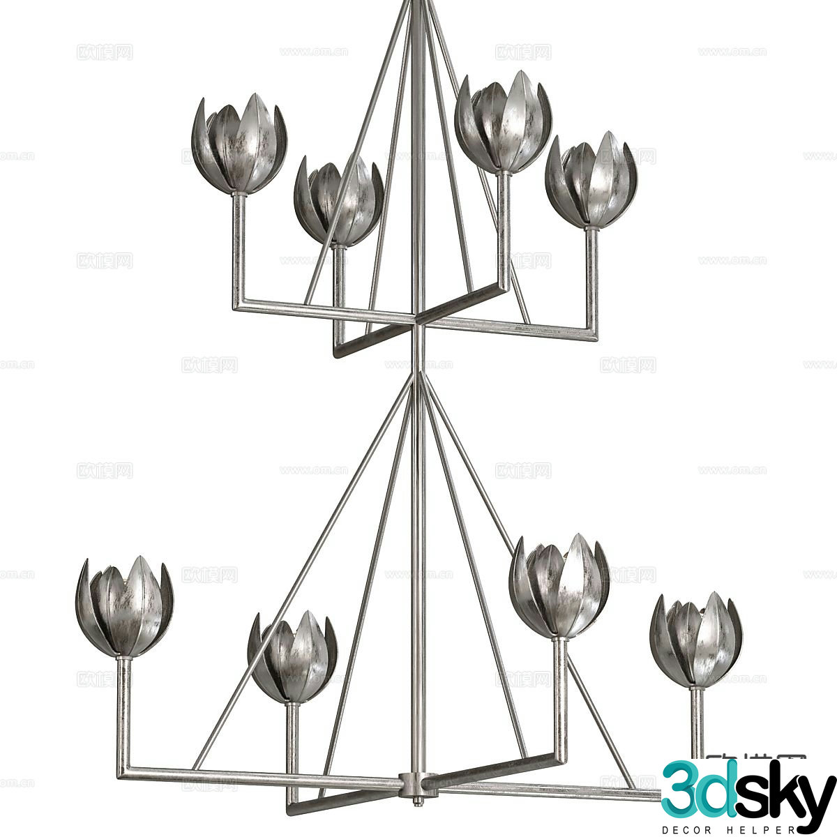 Chandelier wrought iron chandelier hall chandelier 3d model