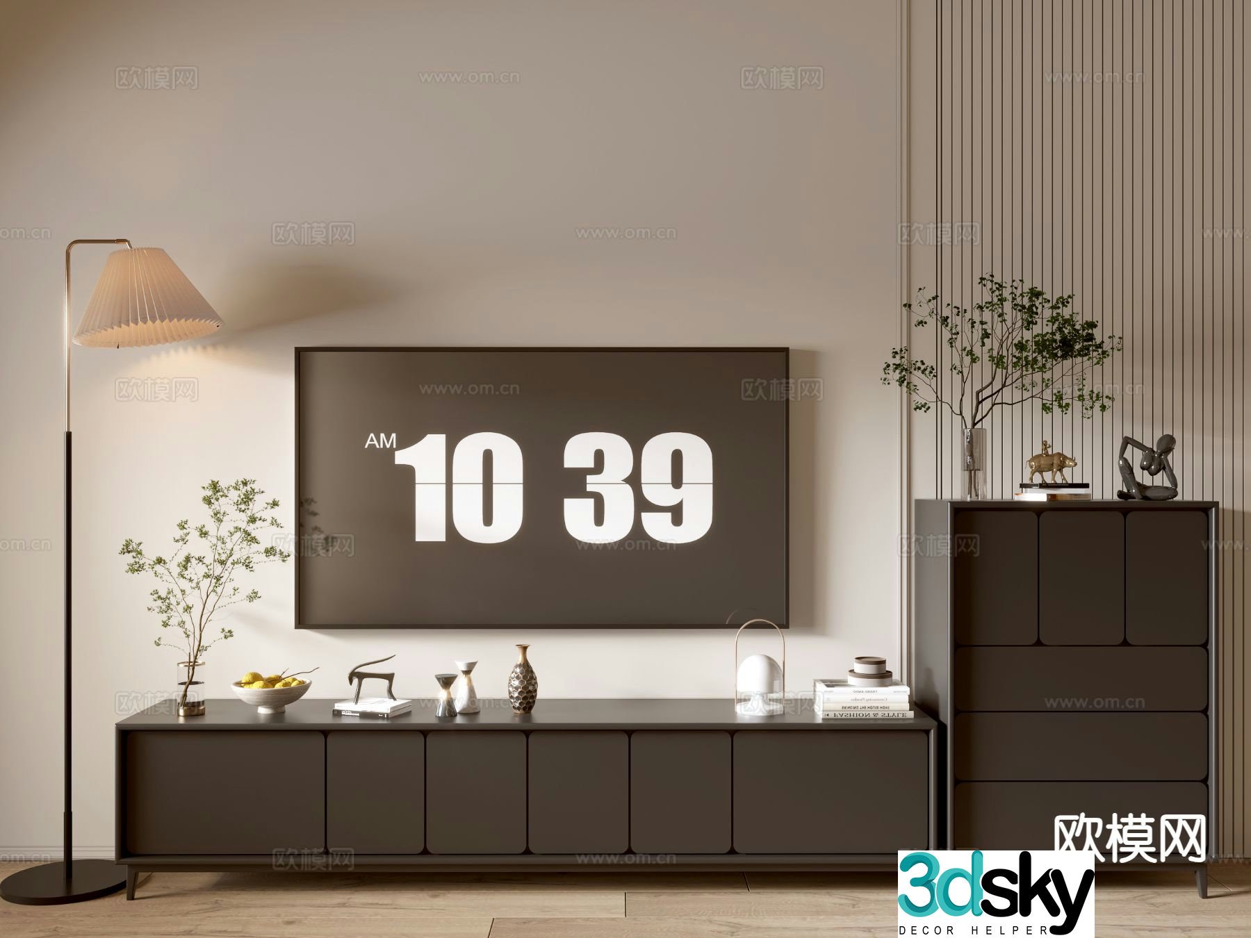 Modern TV cabinet side cabinet 3d model