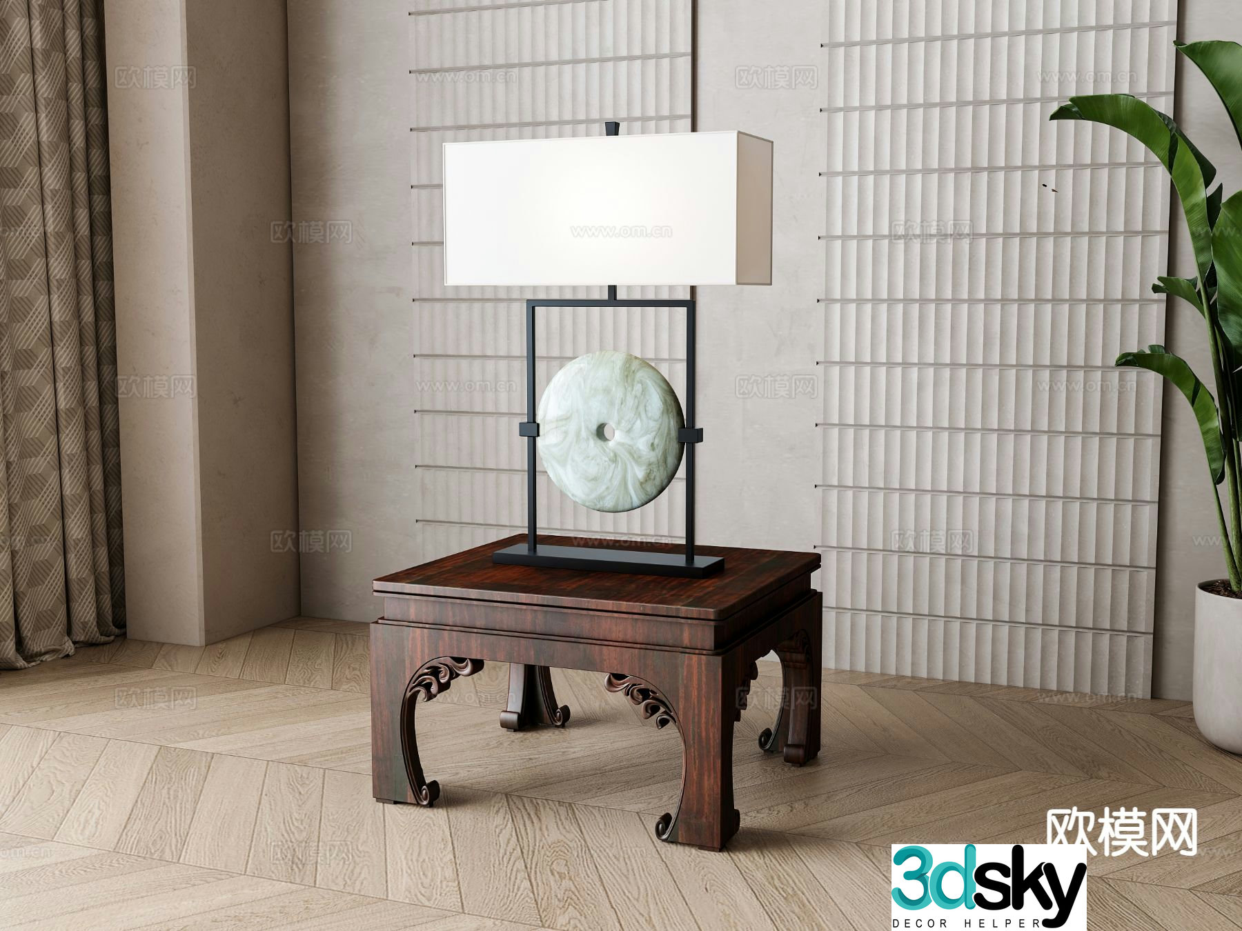 New Chinese desk lamp 3d model