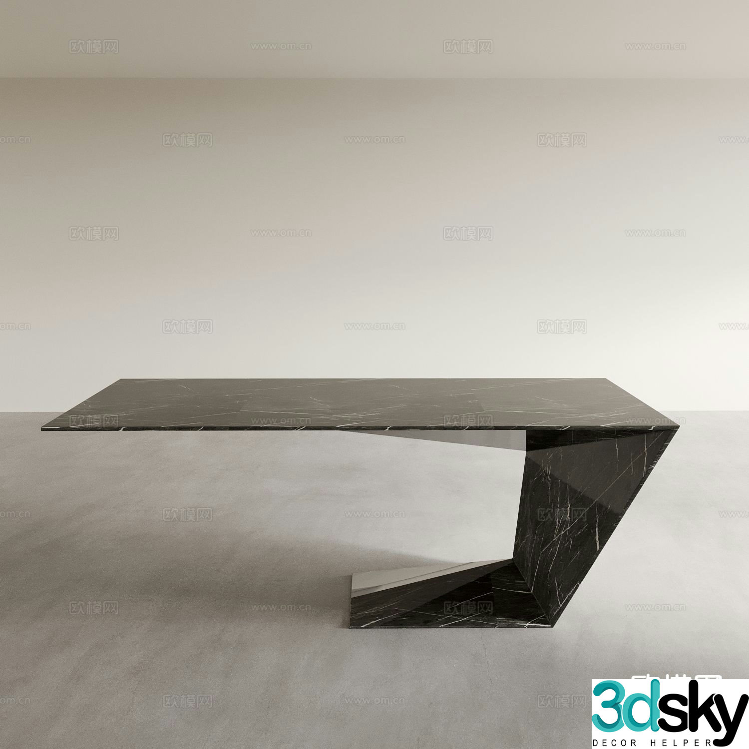 Minimalist desk writing desk computer desk 3d model