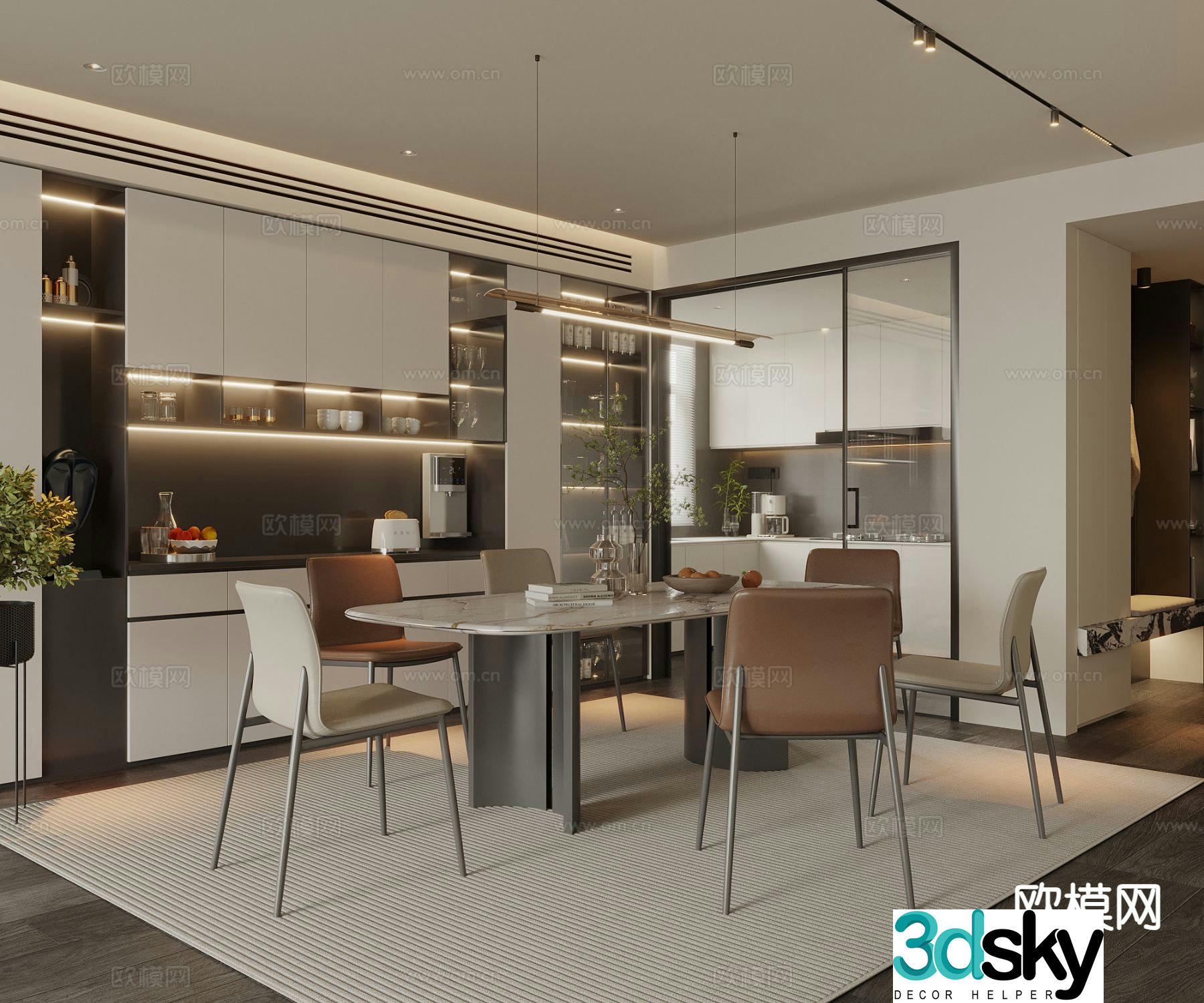 Modern restaurant 3d model