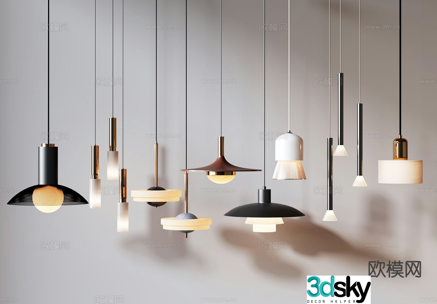 Modern bedside small chandelier 3d model