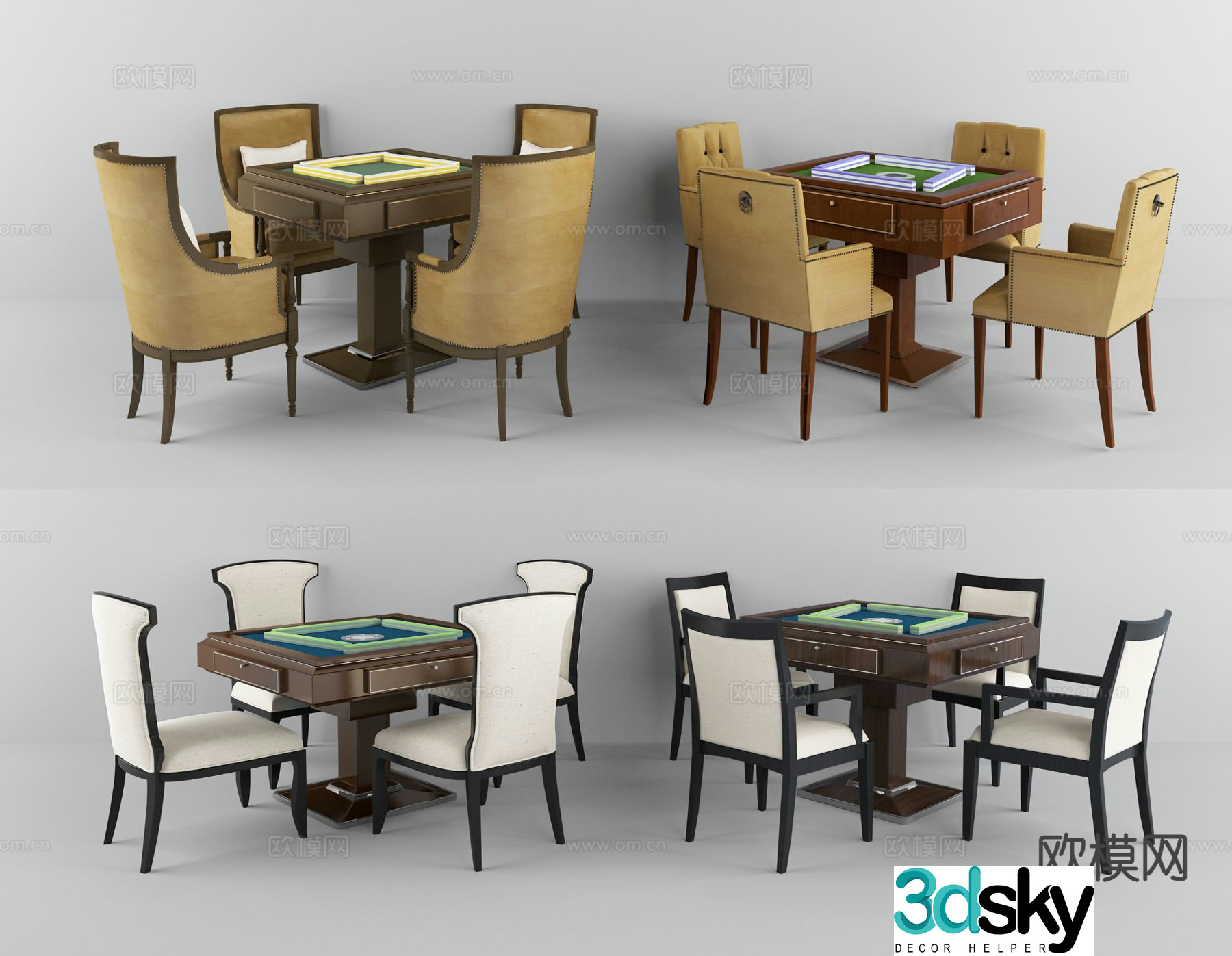 New Chinese style mahjong table mahjong machine 3d model