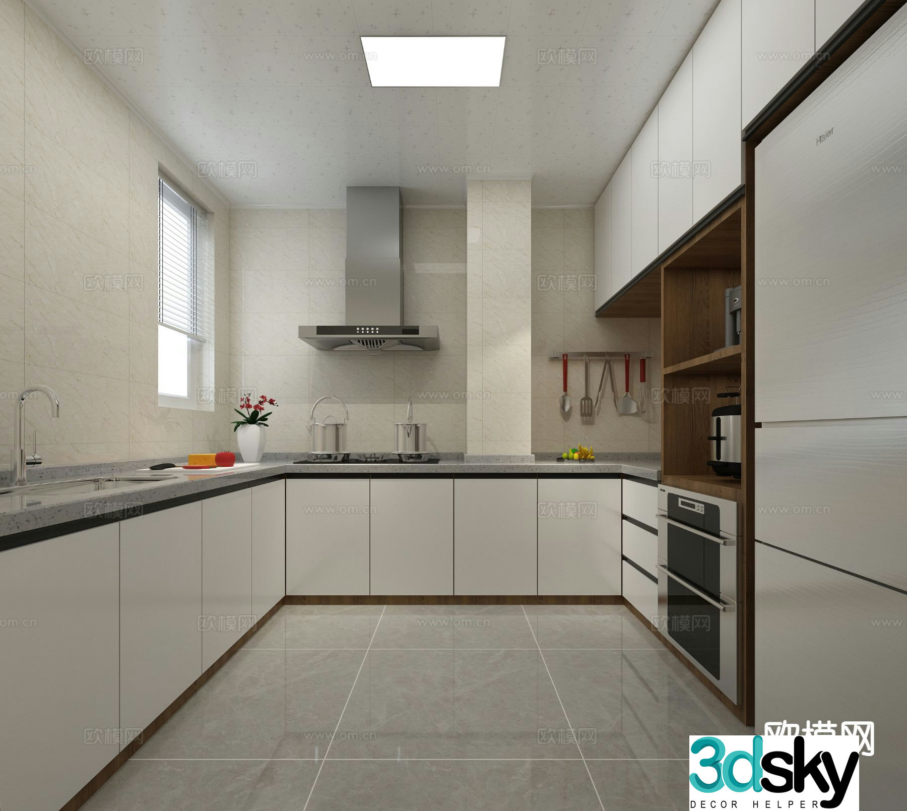 modern kitchen cabinet 3d model