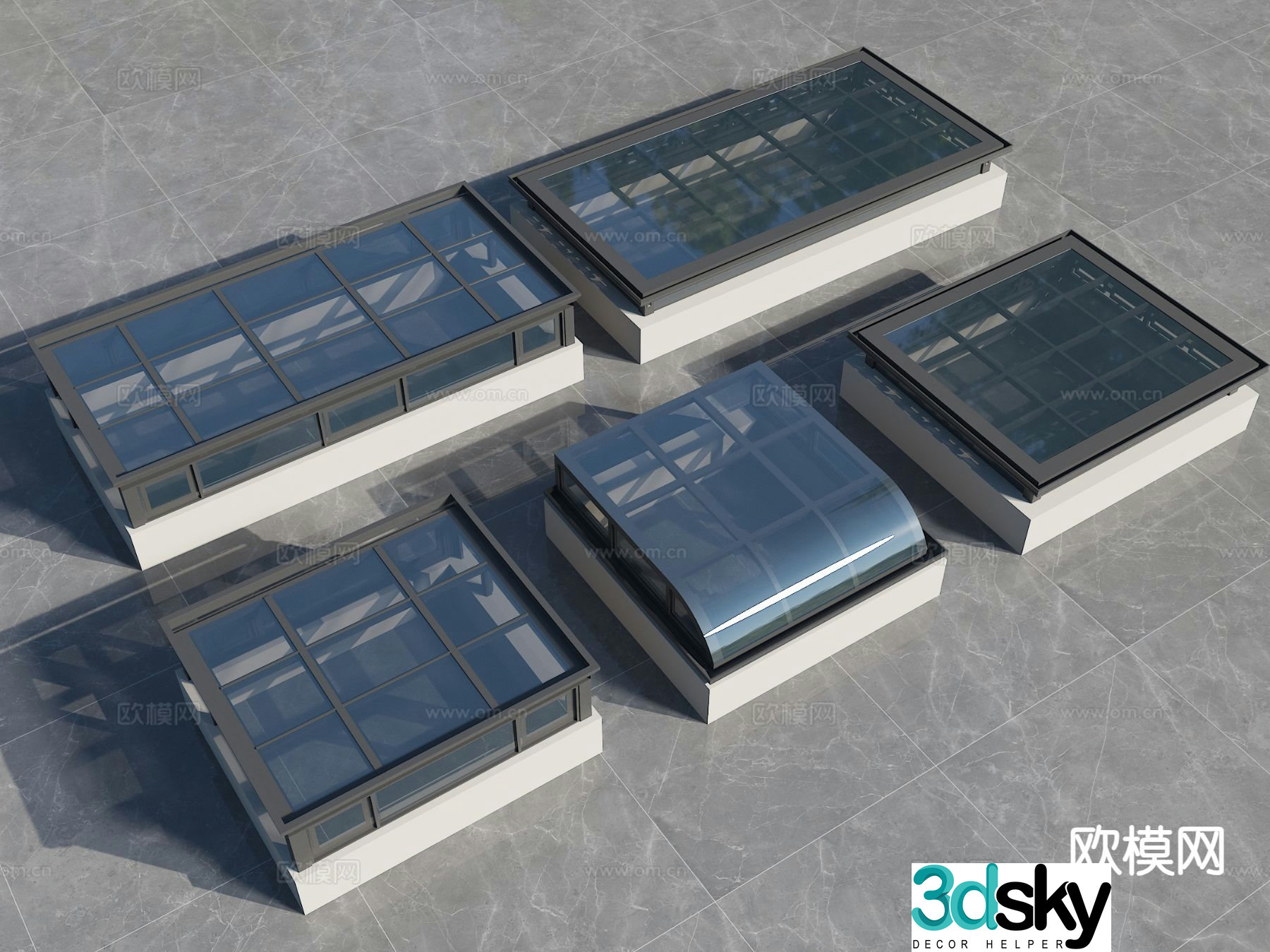 Modern daylight well urban ventilation shaft 3d model