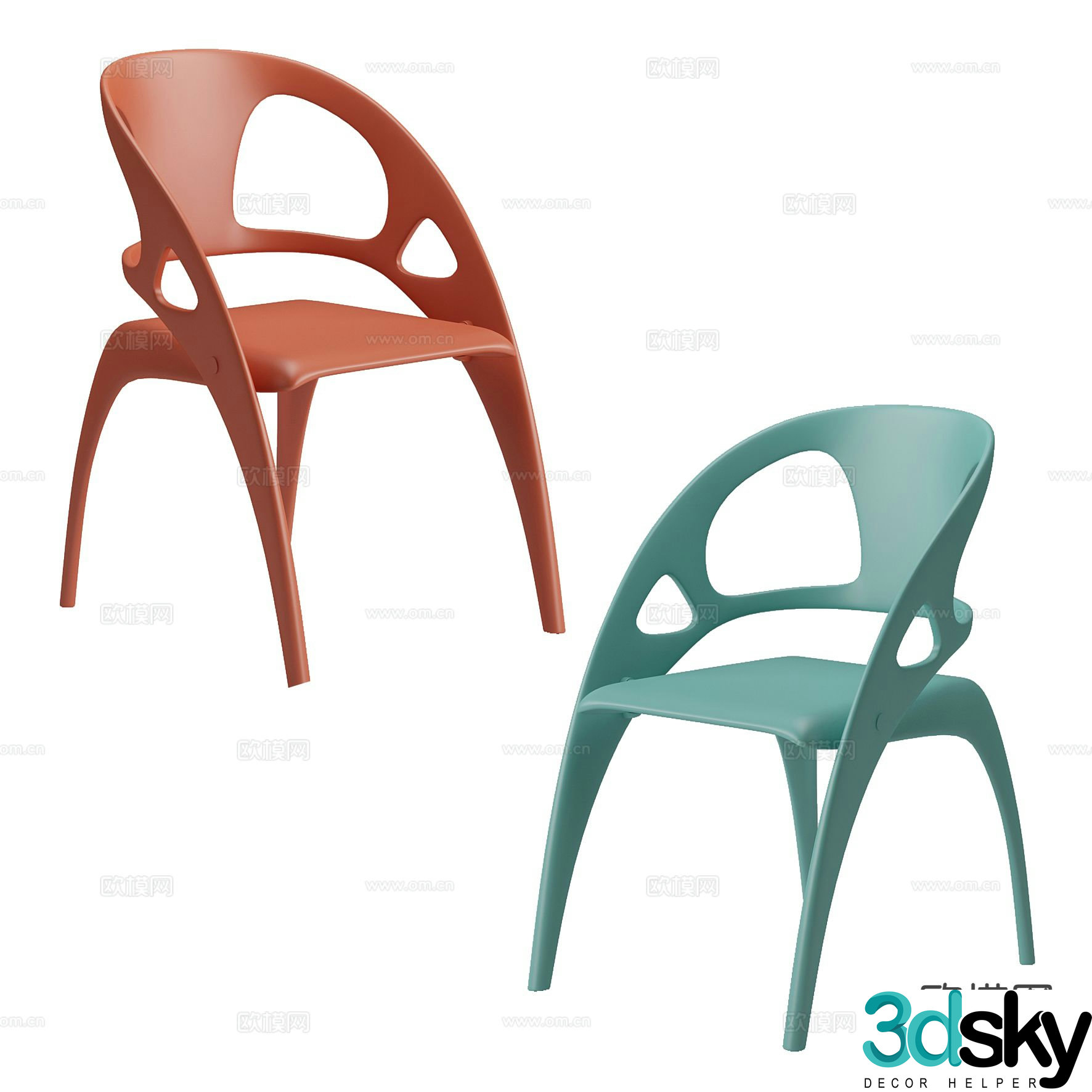 Modern chair dining chair 3d model