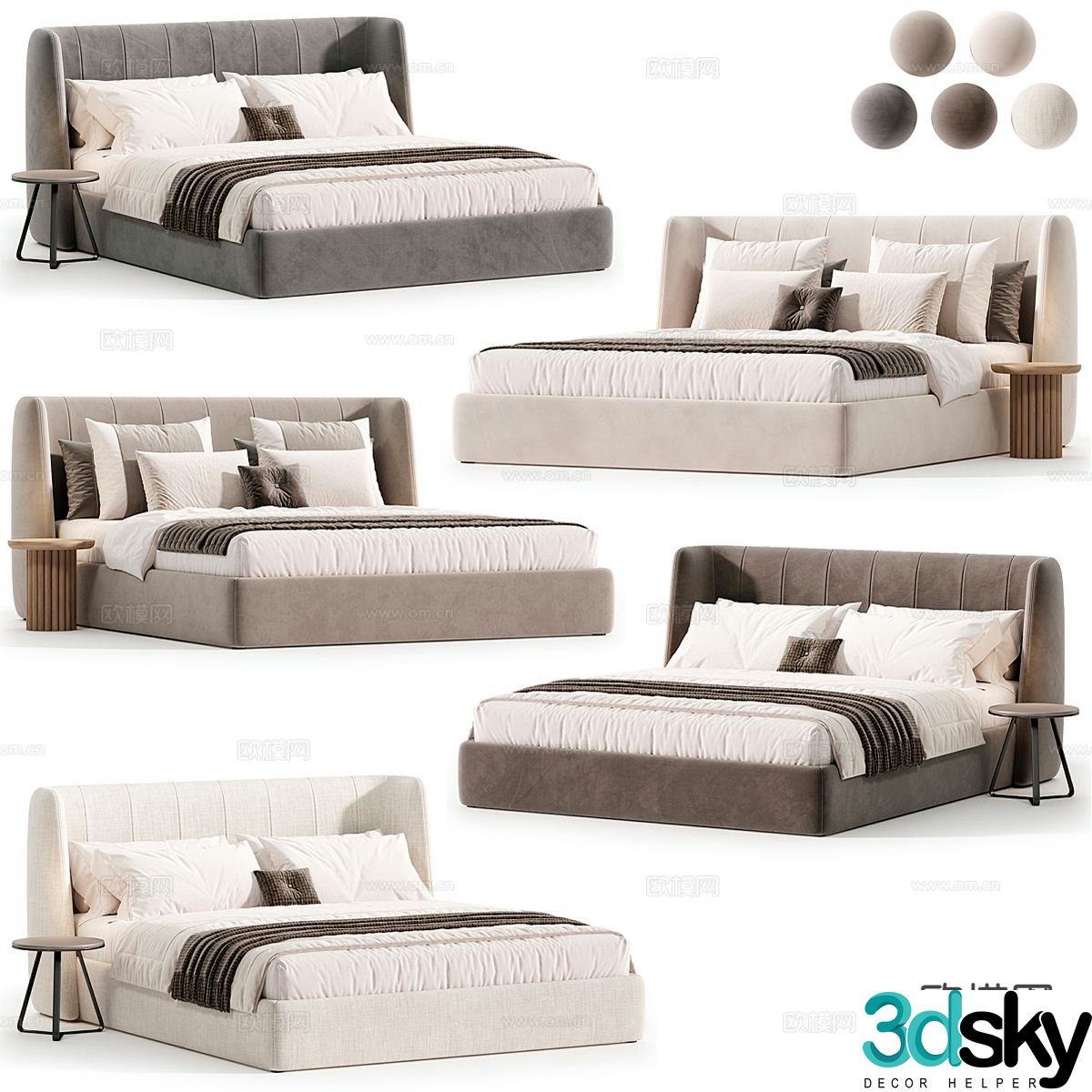 Bonaldo double bed 3d model