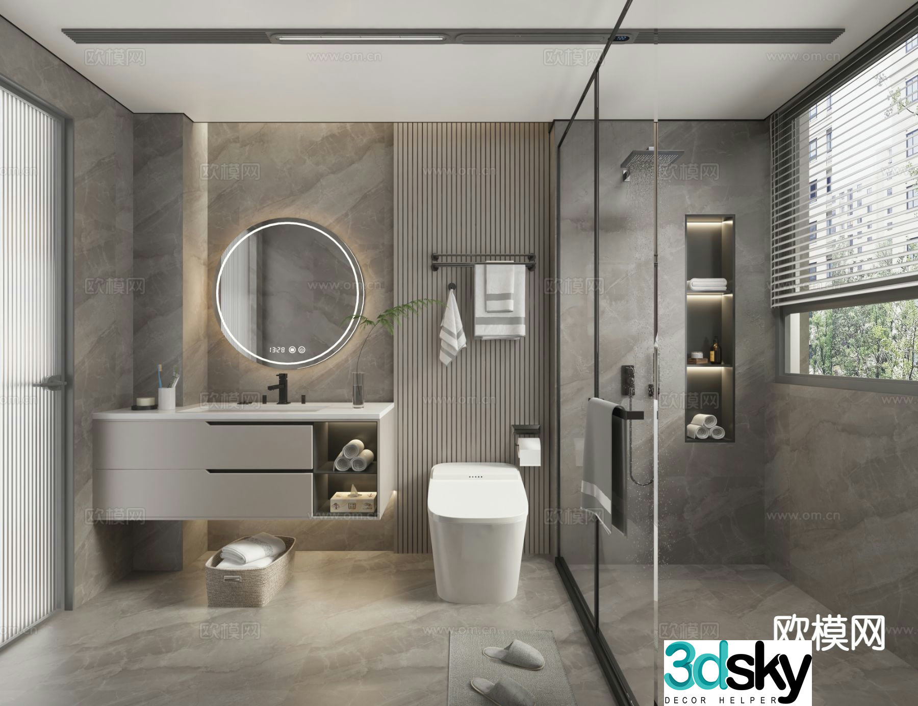 Modern bathroom bathroom toilet 3d model