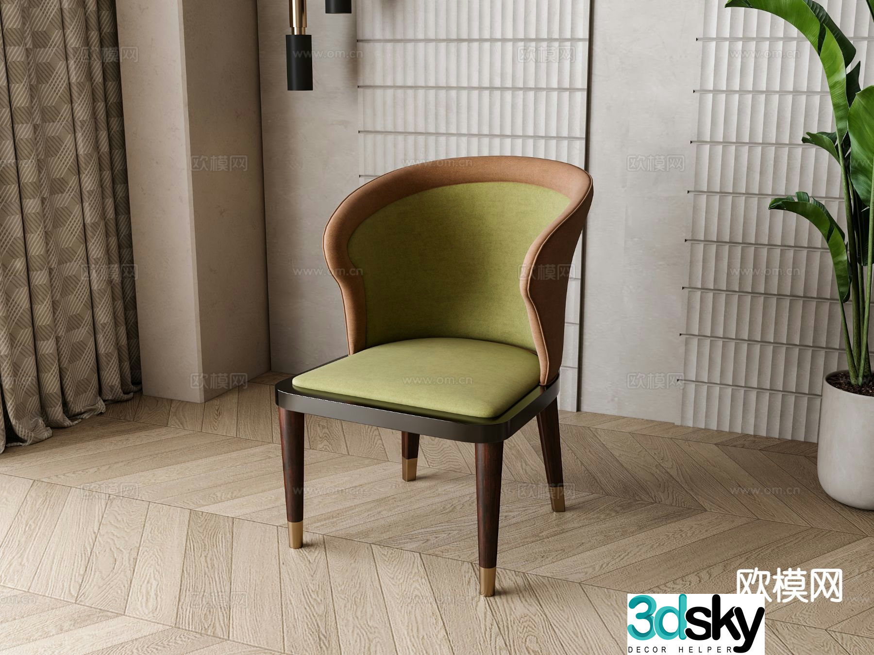 Nordic chair dining chair 3d model