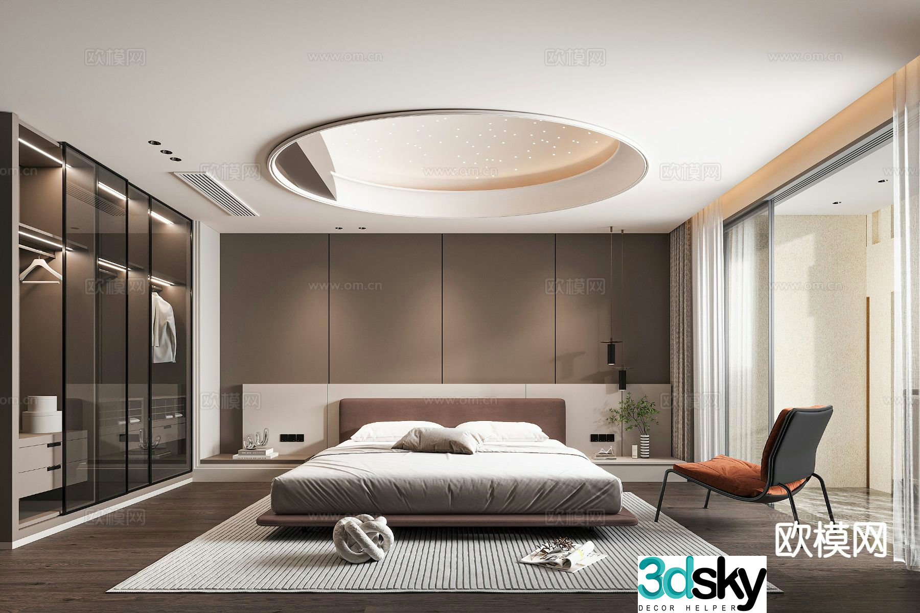 Modern bedroom master bedroom 3d model
