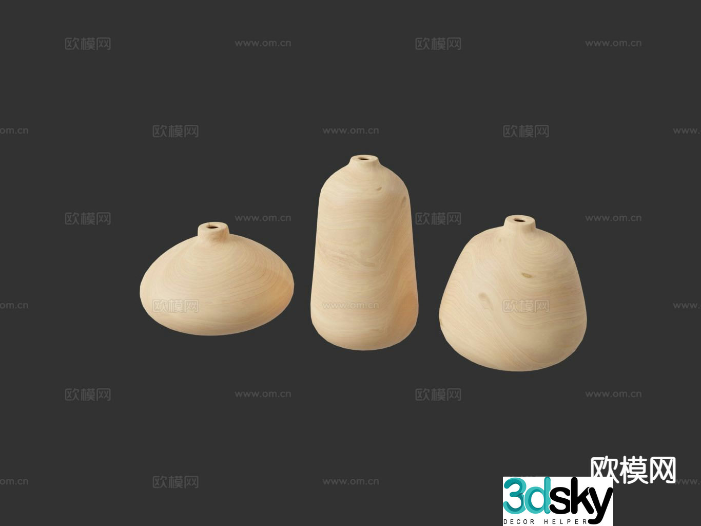 Log style vase ceramic pottery vessel 3d model