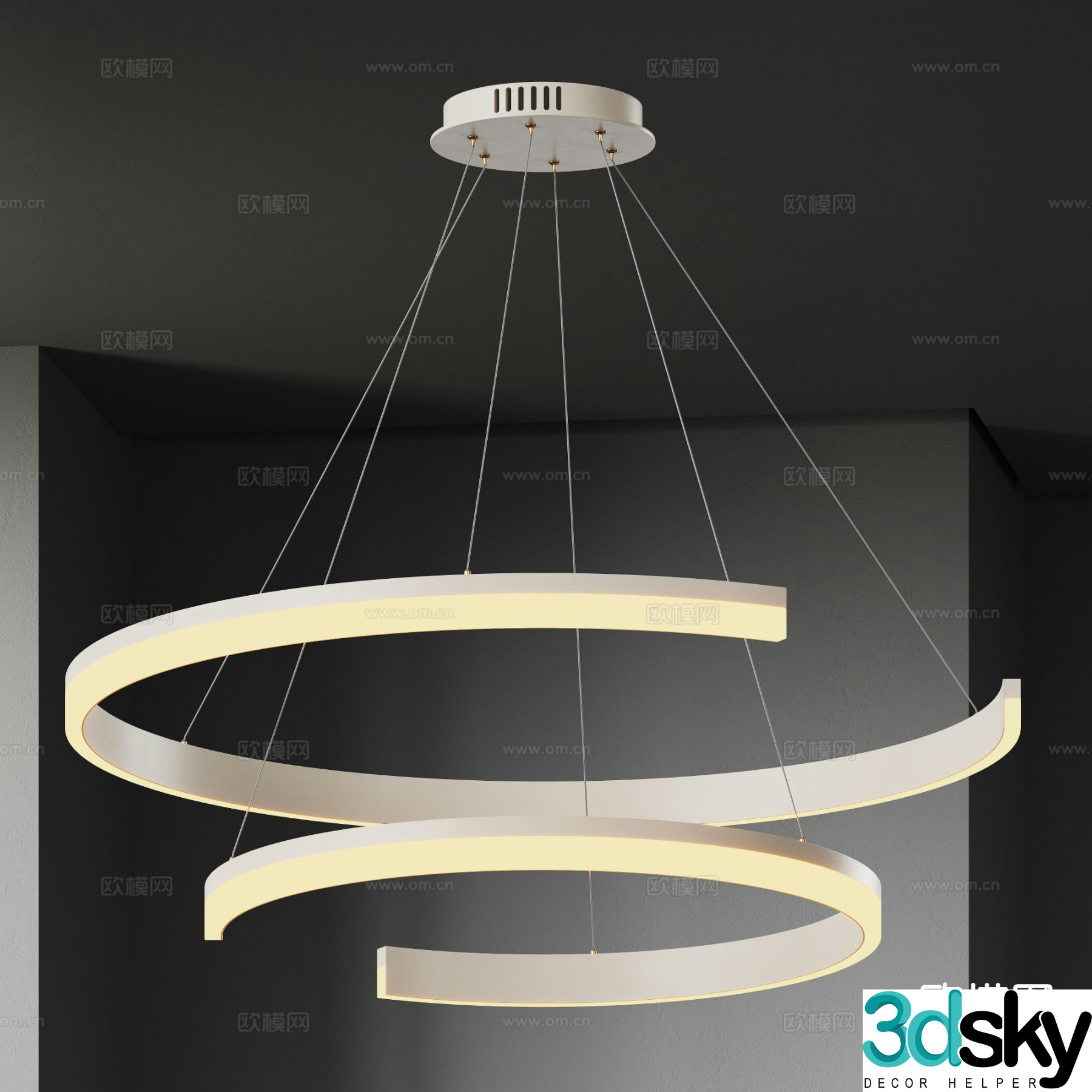 Creative chandelier hall chandelier 3d model