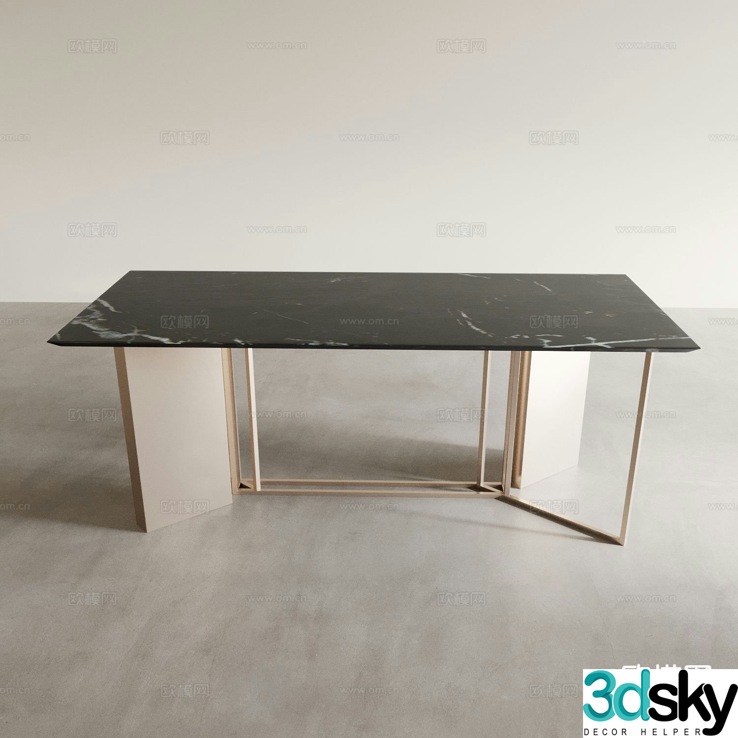 Modern desk writing desk computer desk 3d model