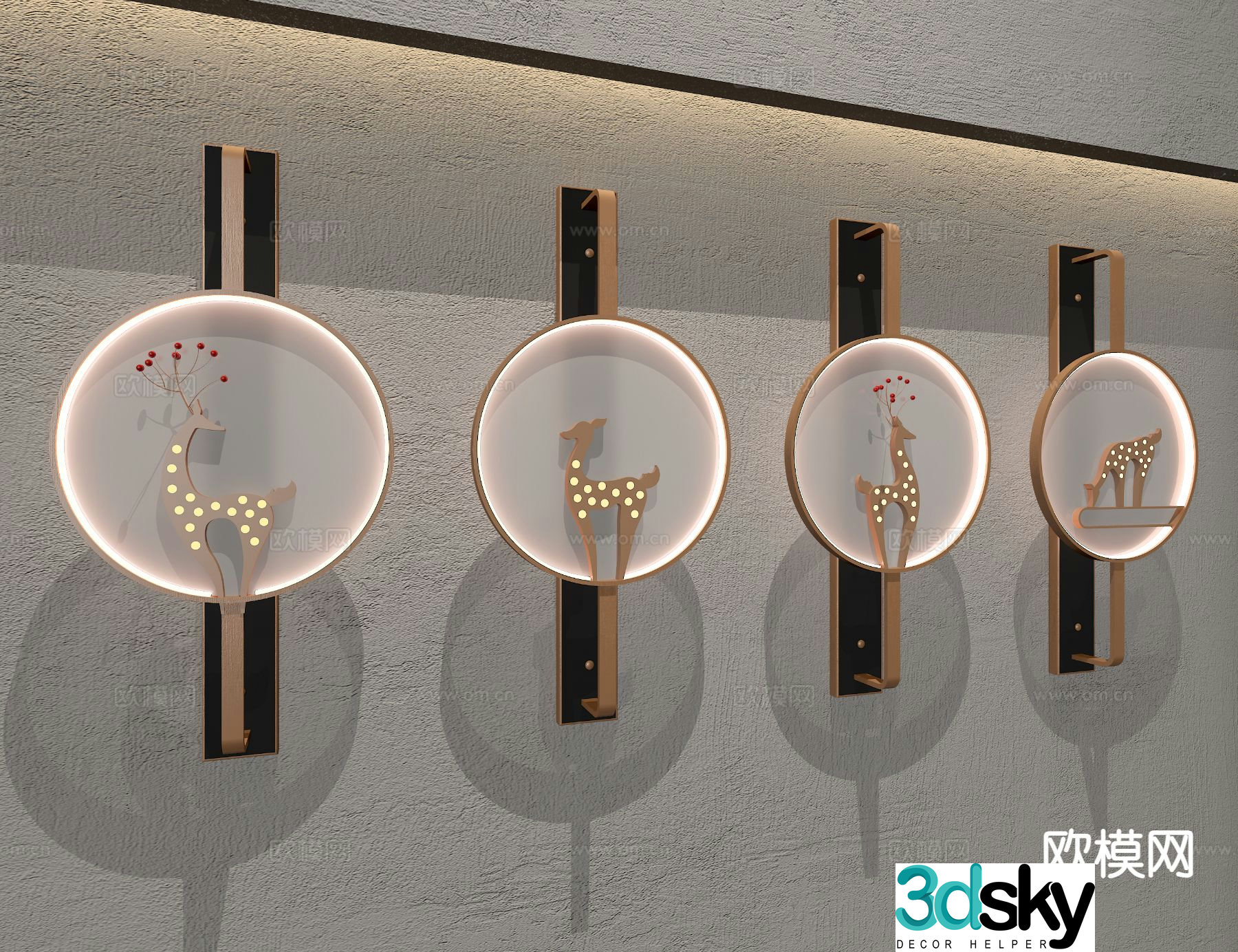 New Chinese style wall lamp 3d model