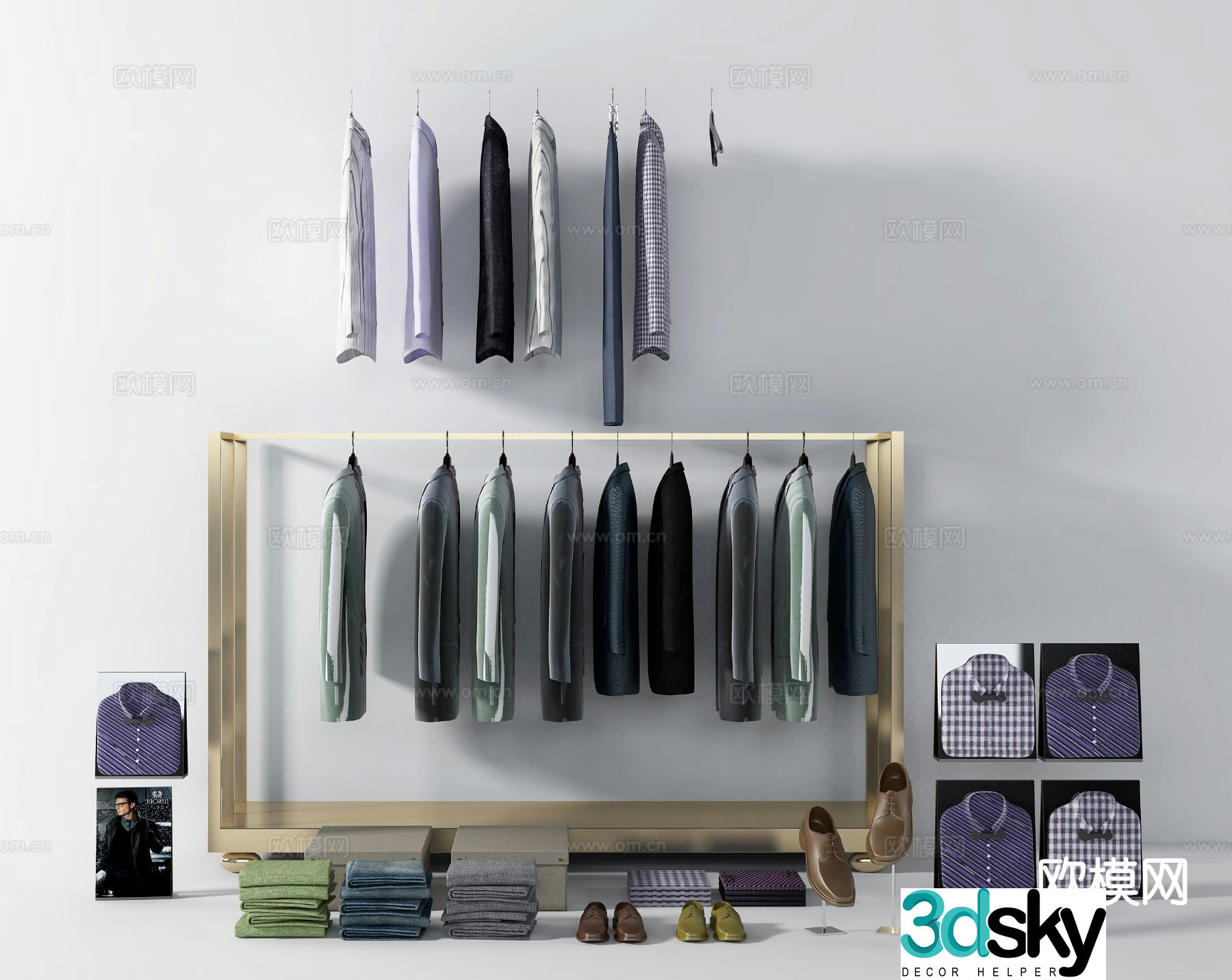 Modern men’s clothing shirt suit 3d model