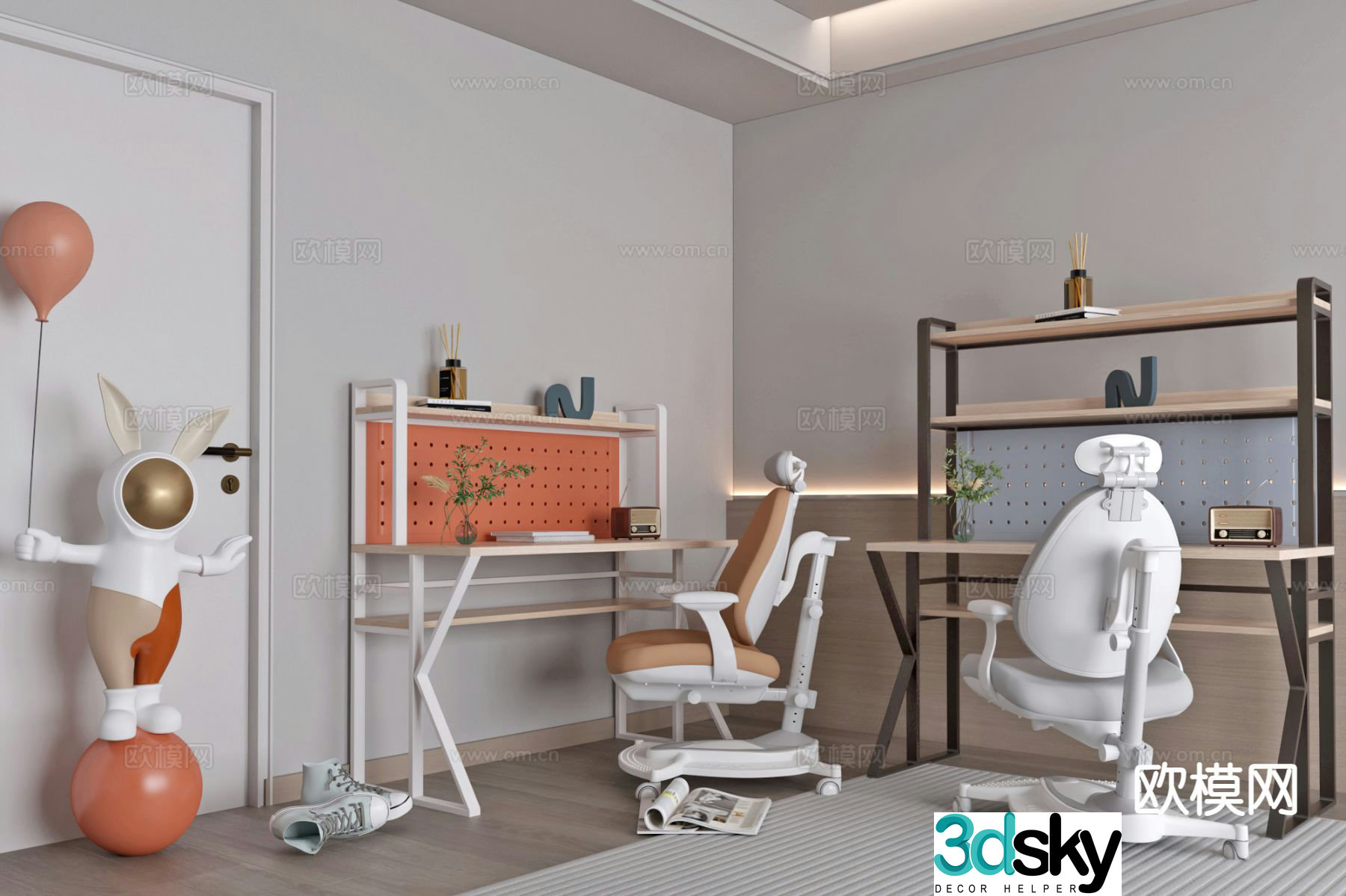 Children’s lifting desk writing desk 3d model