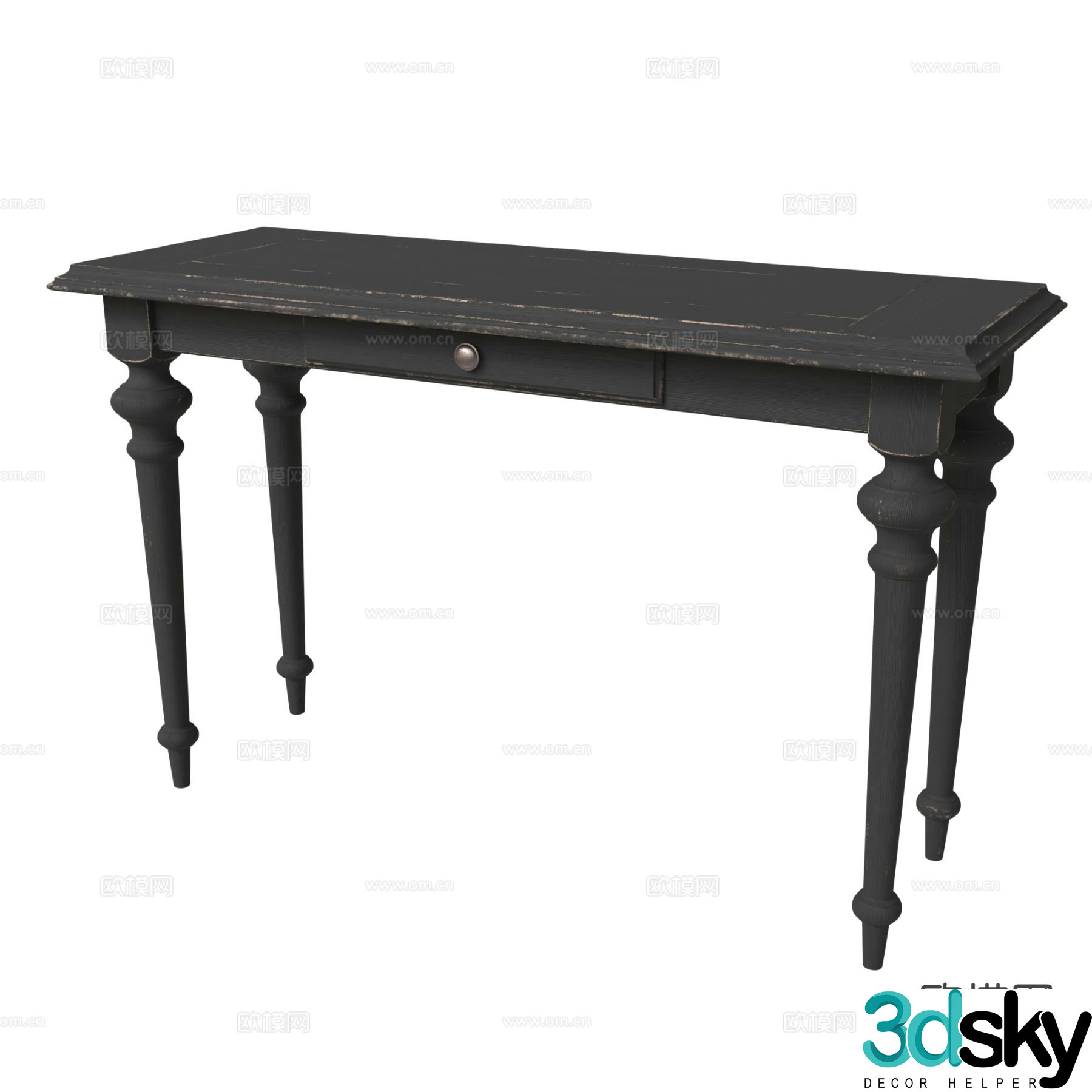 3d model of french style viewing platform