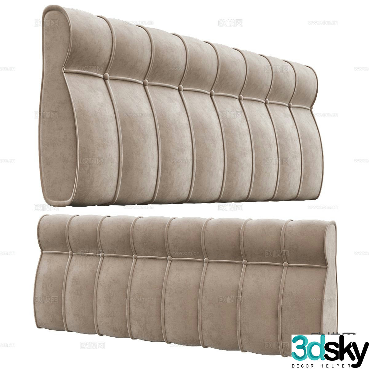 Bedside soft bag bed back 3d model