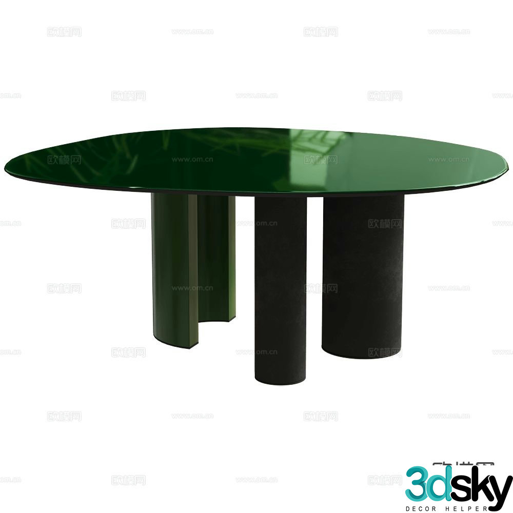 Paolo Castelli Italian glass dining table 3D model