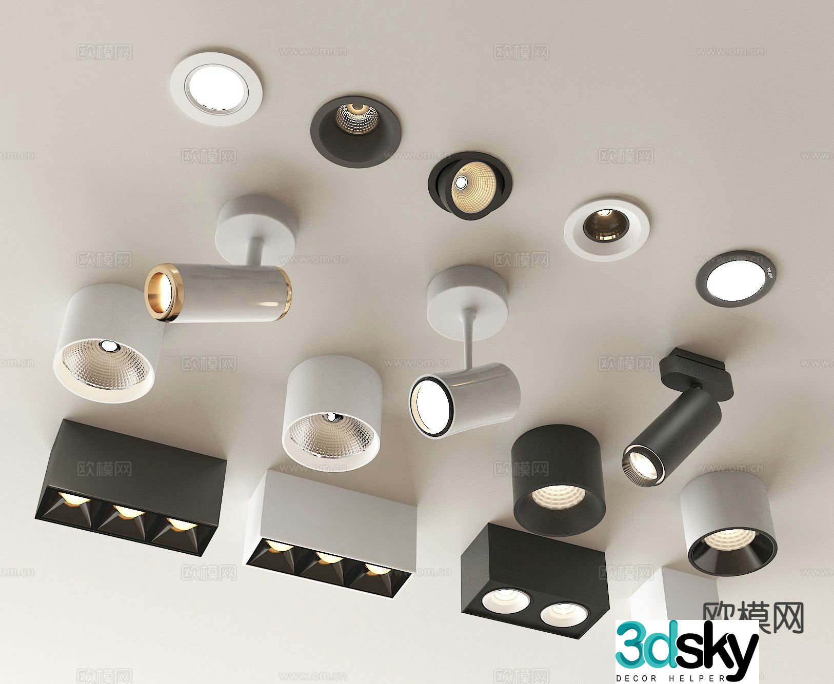Spotlight Downlight Bull’s Eye Lamp 3d model