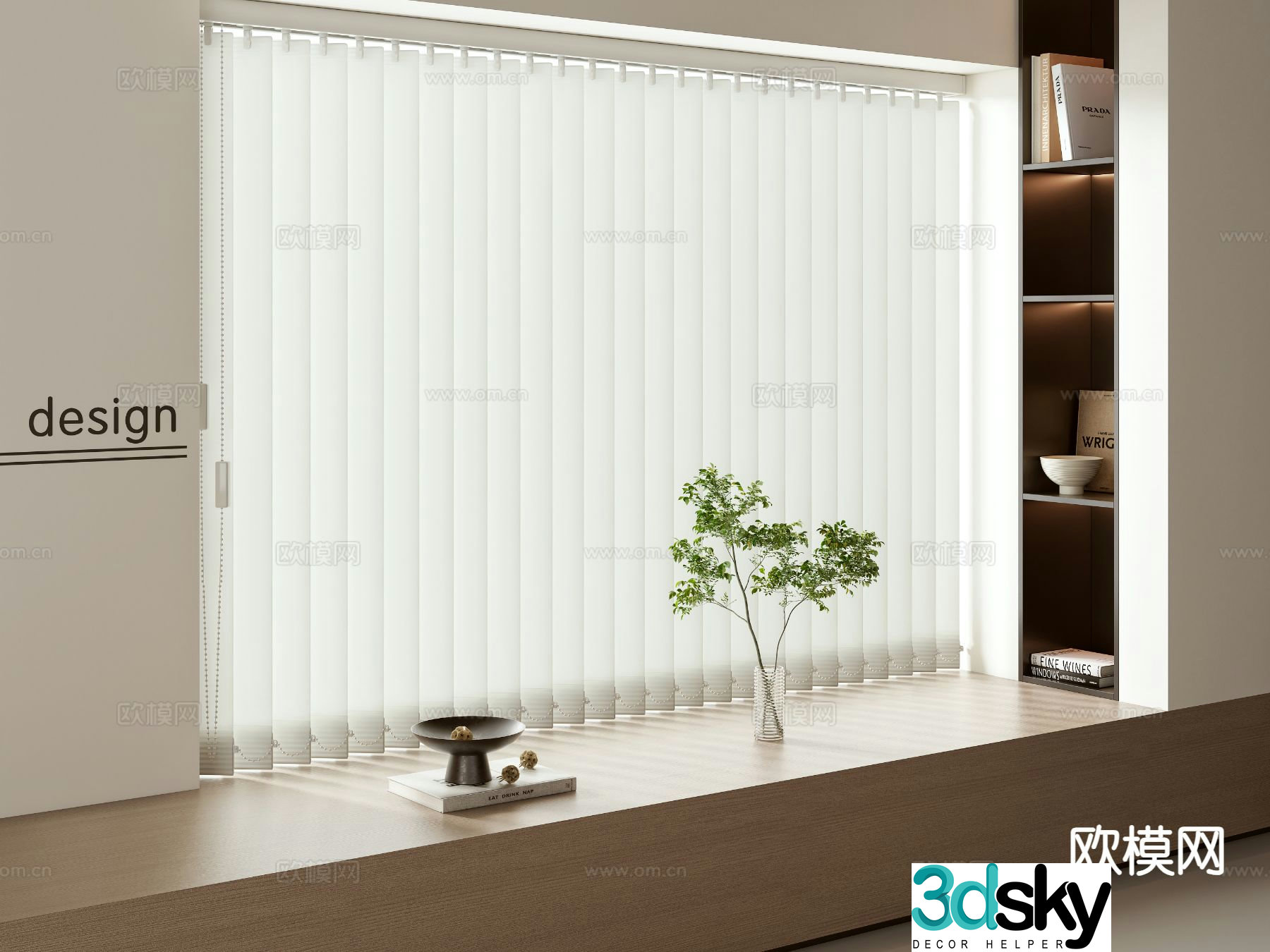 Modern Venetian Blinds Fantasy Curtains Curtains 3d model