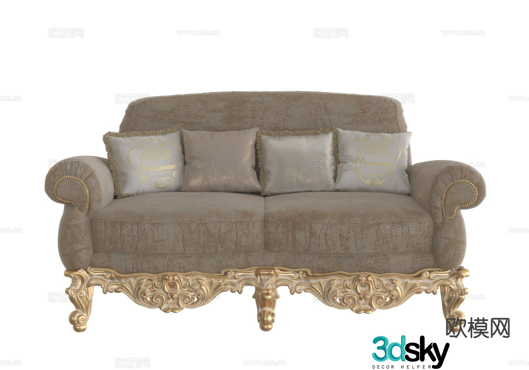 European style double sofa 3d model