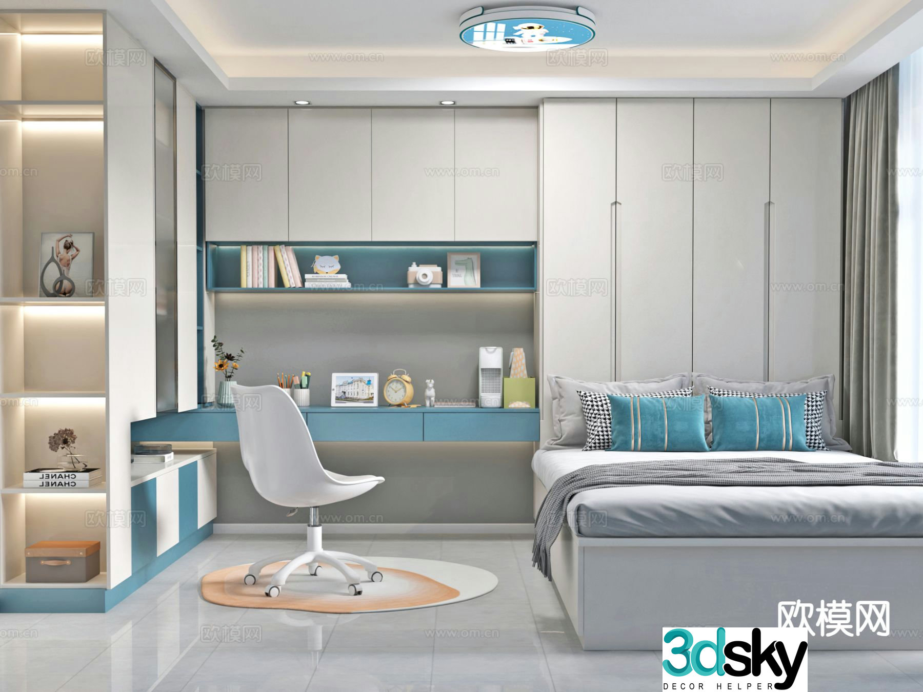 Modern tatami bedroom children’s room 3d model