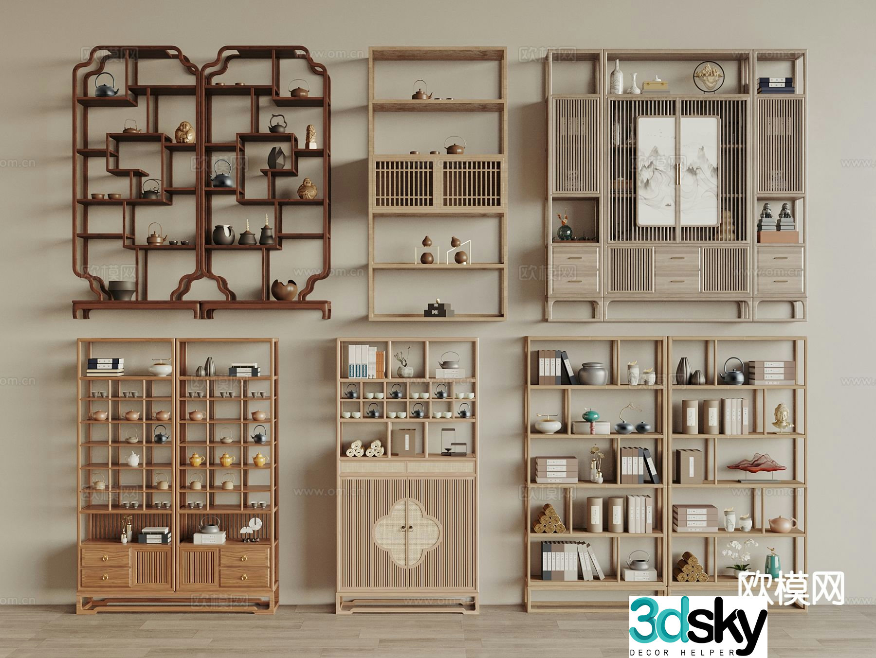 New Chinese style Bogu rack 3D model