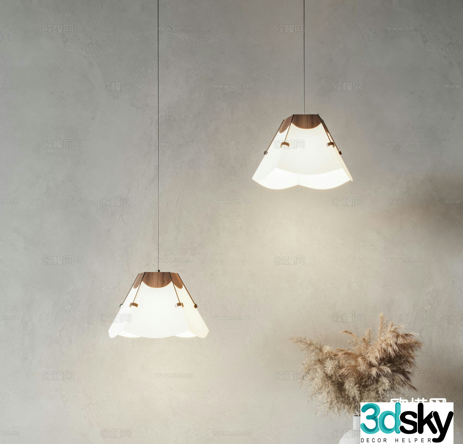 Medieval style small chandelier 3d model