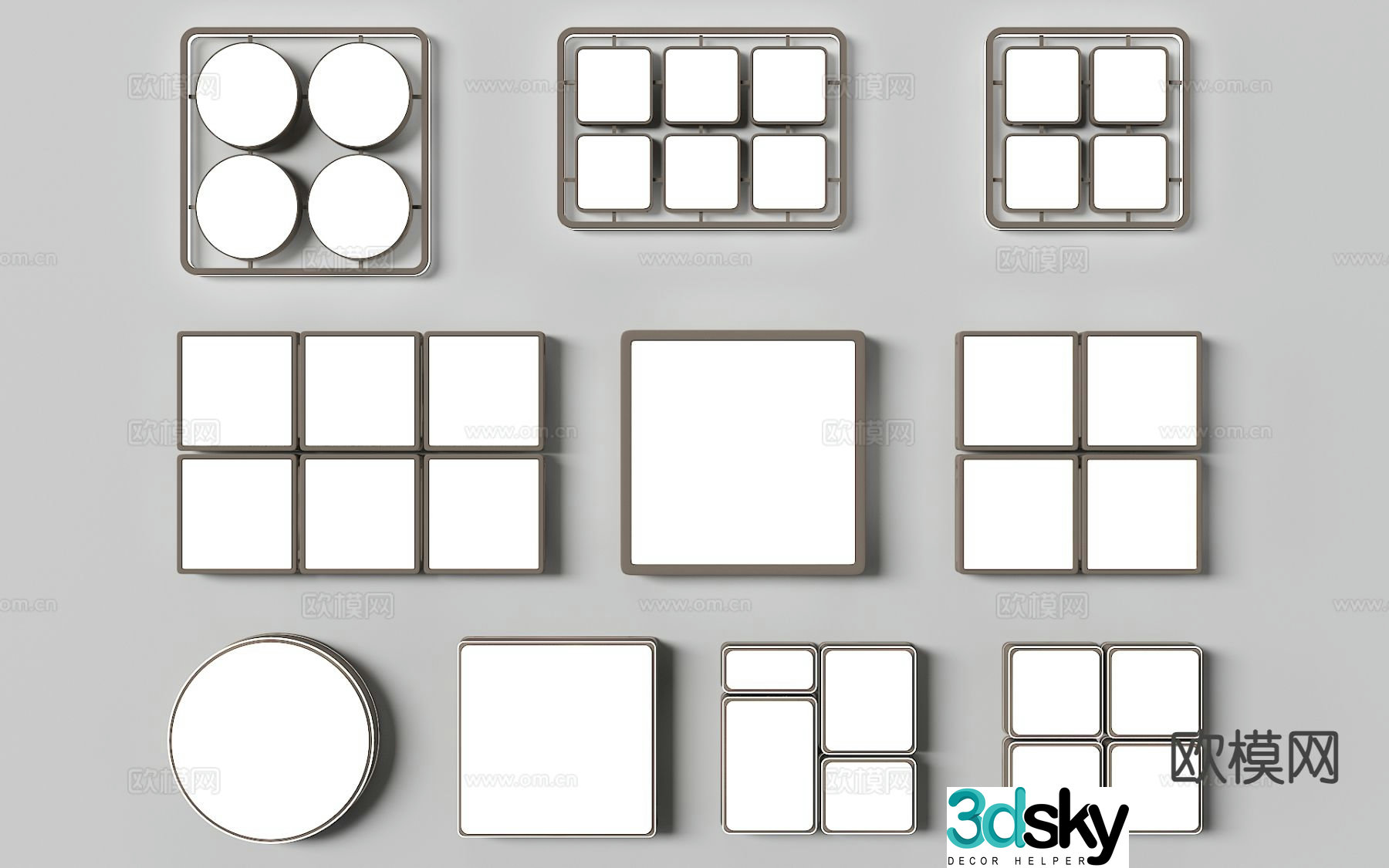 Living room ceiling lamp square ceiling lamp 3d model