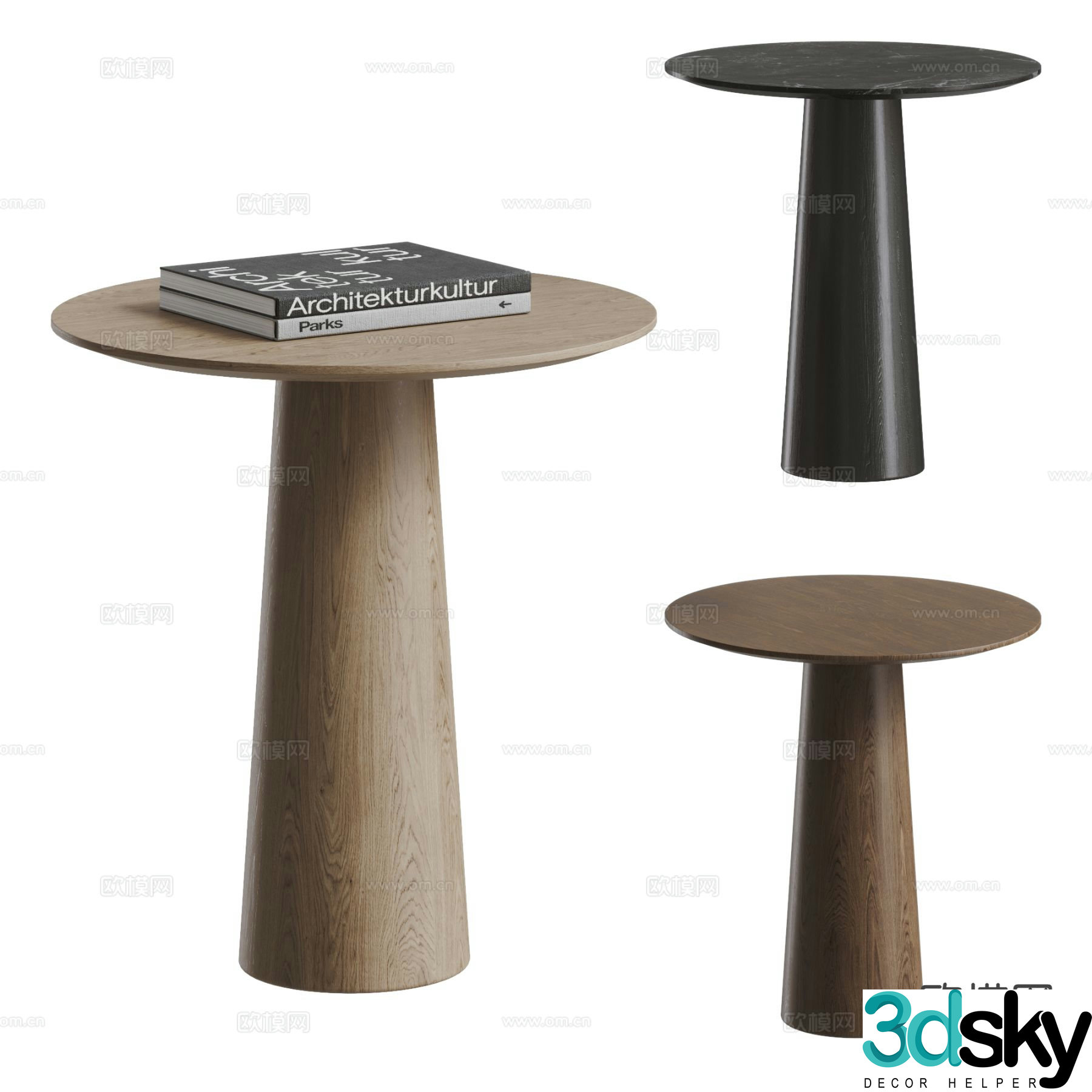 Wabi-sabi side table round table corner table table table 3D model