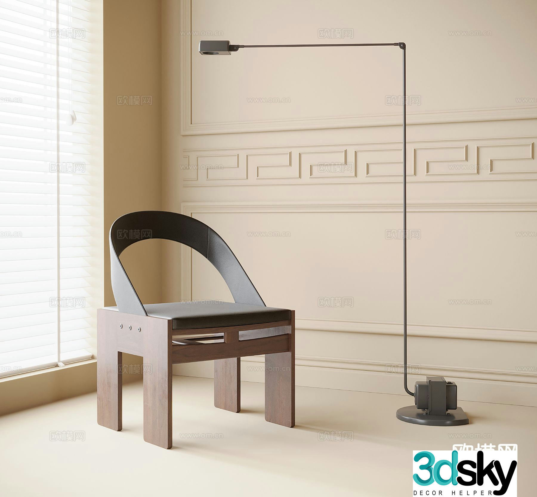Modern single chair chair dining chair 3d model