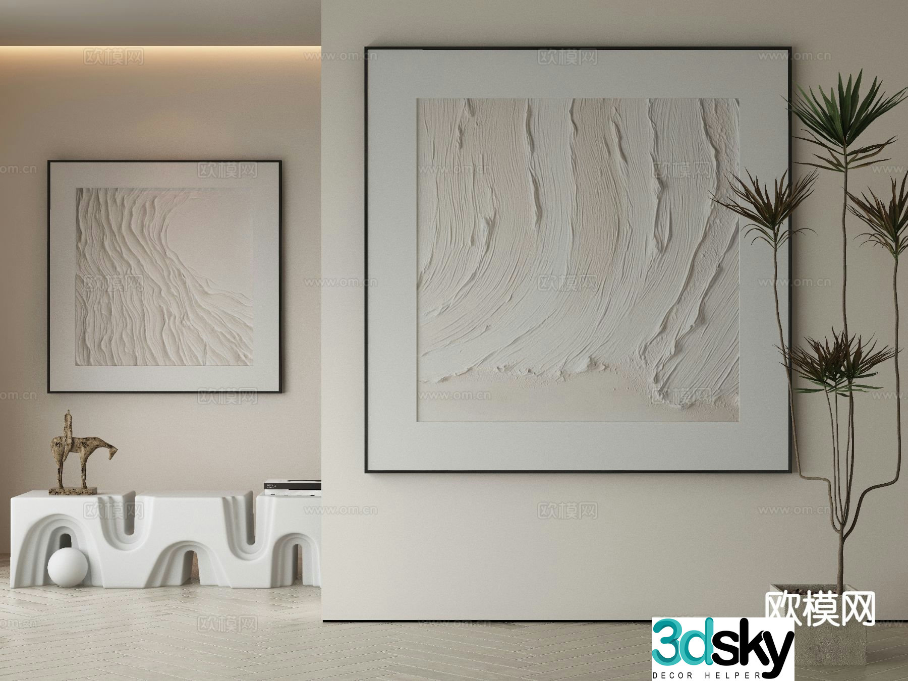 Wabi-sabi art painting texture painting decorative painting 3d model
