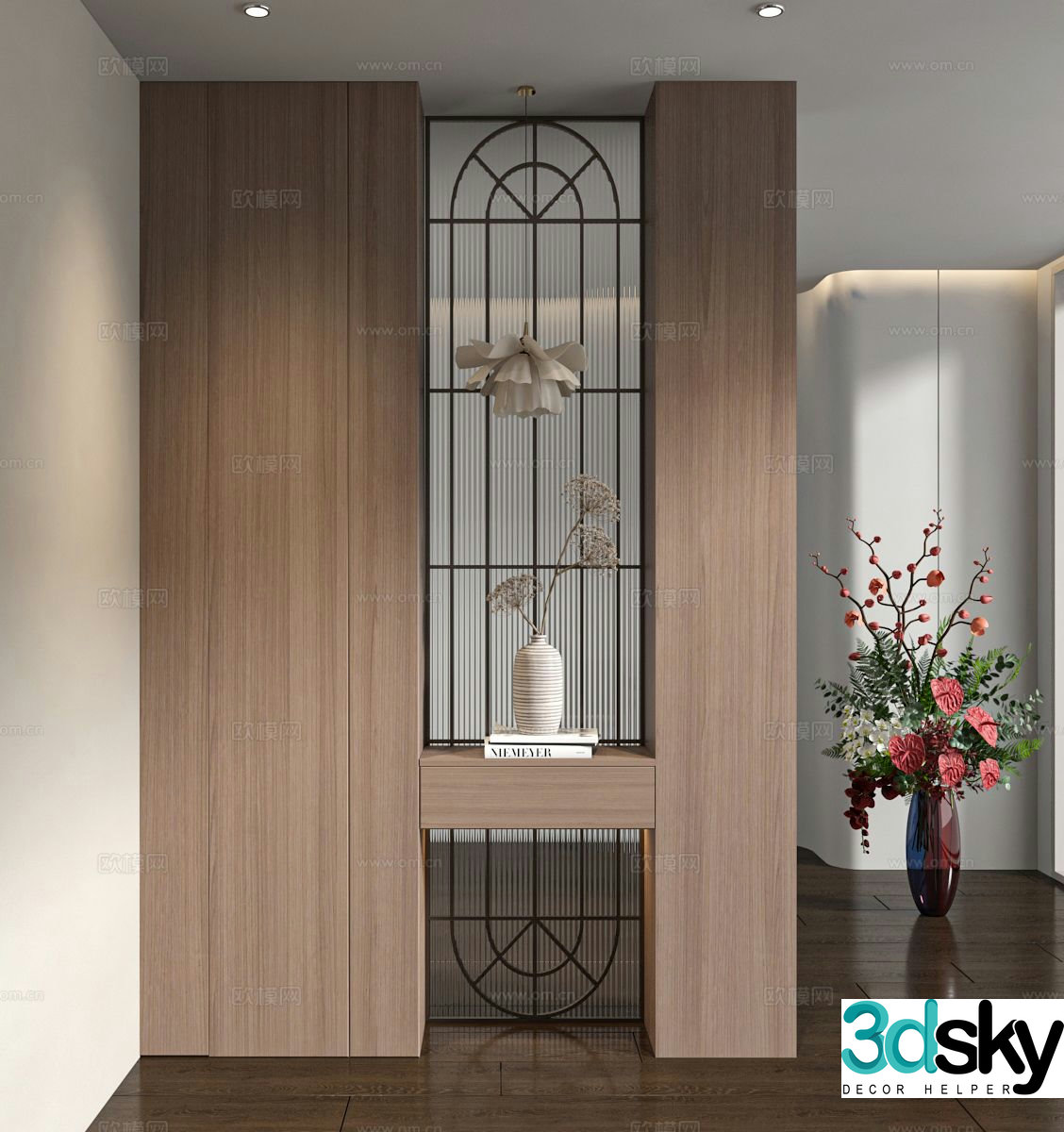 Wabi-sabi partition shoe cabinet 3d model