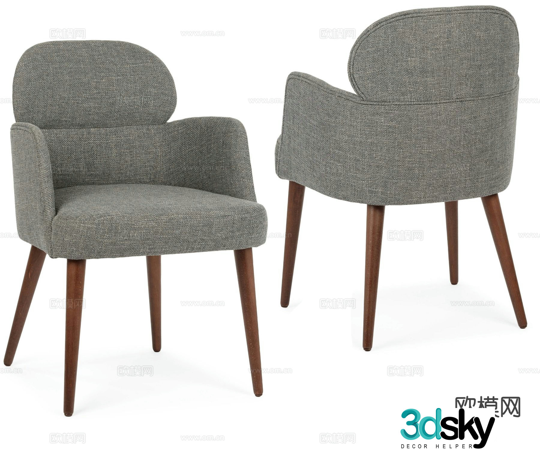 Modern chair dining chair single chair 3d model