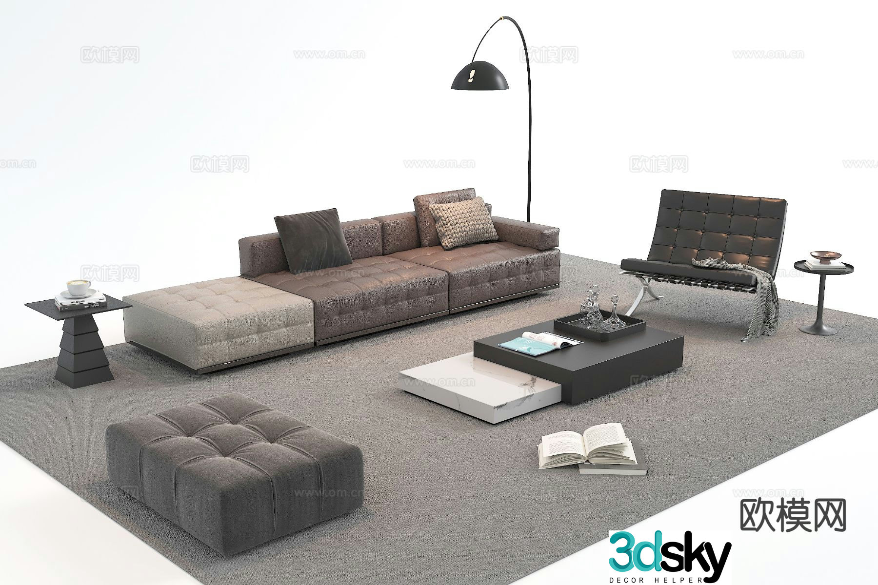 Modern sectional sofa 3d model