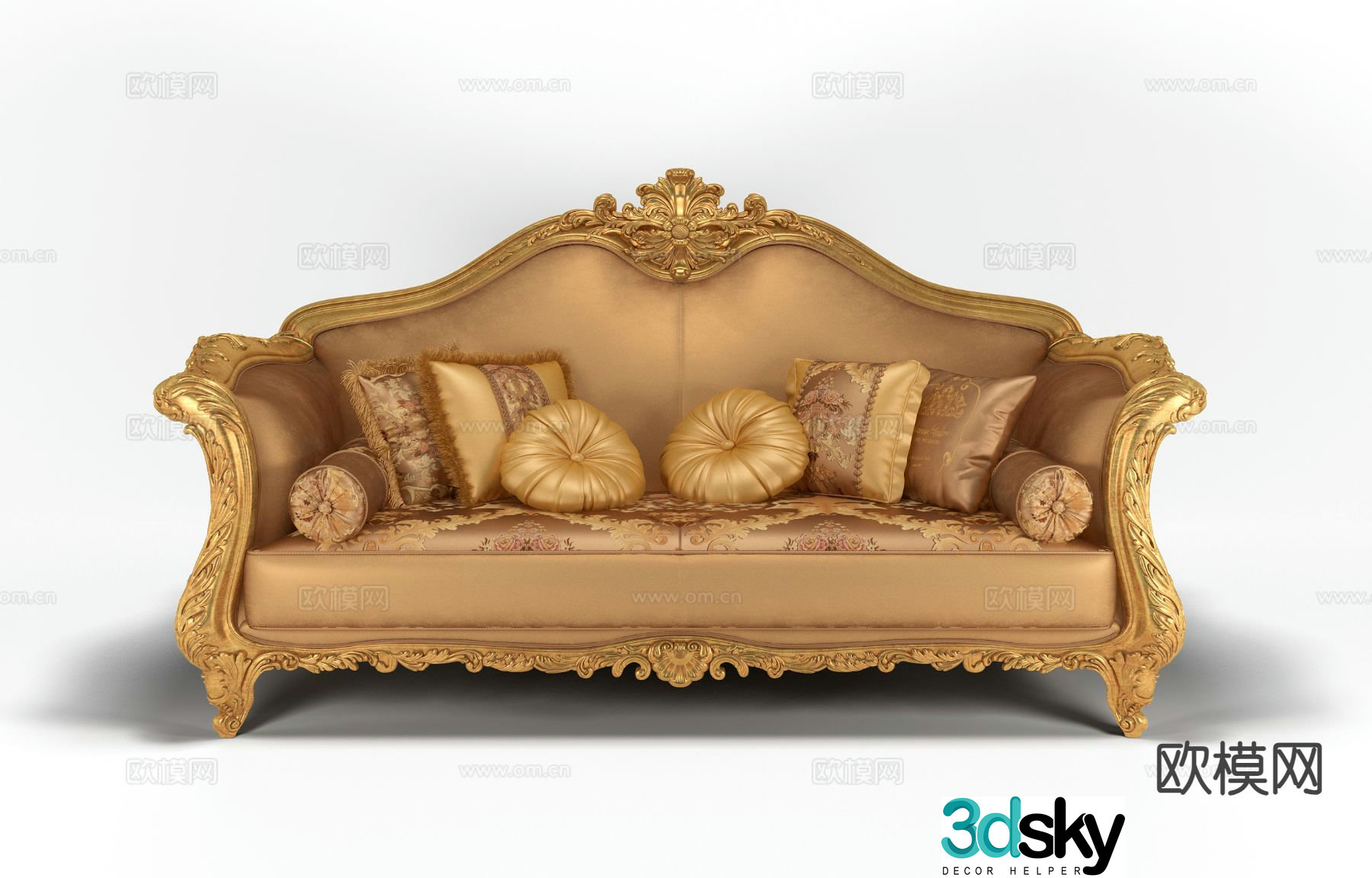 European style double sofa 3d model