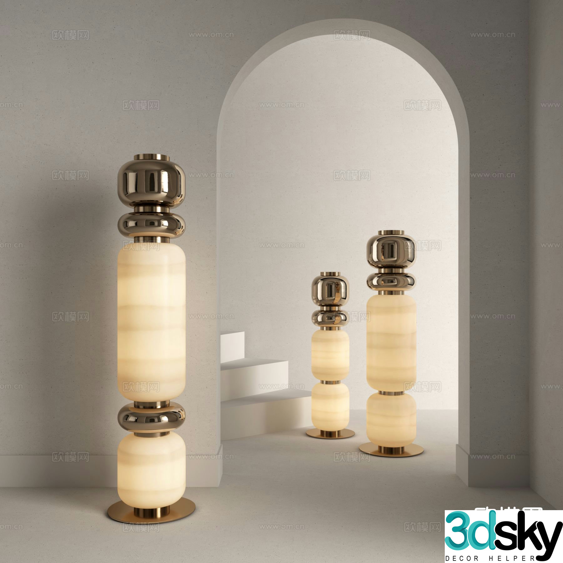 Light luxury floor lamp 3D model