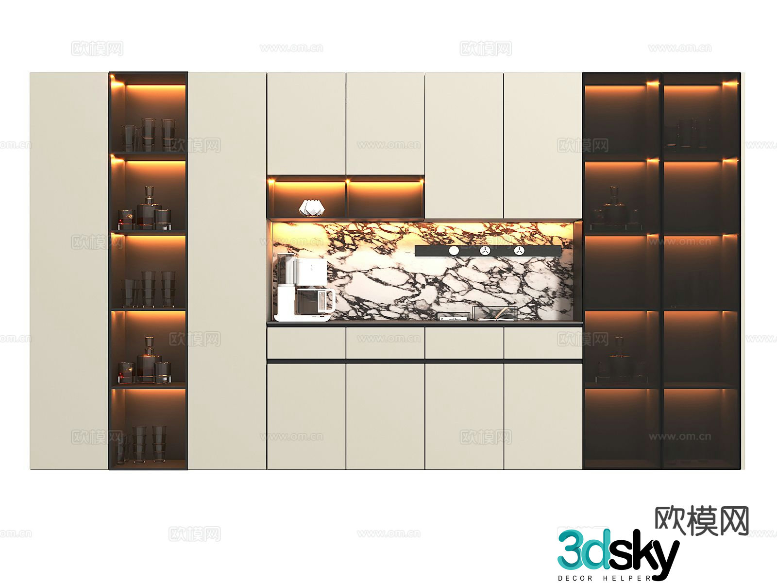 Italian wine cabinet 3D model