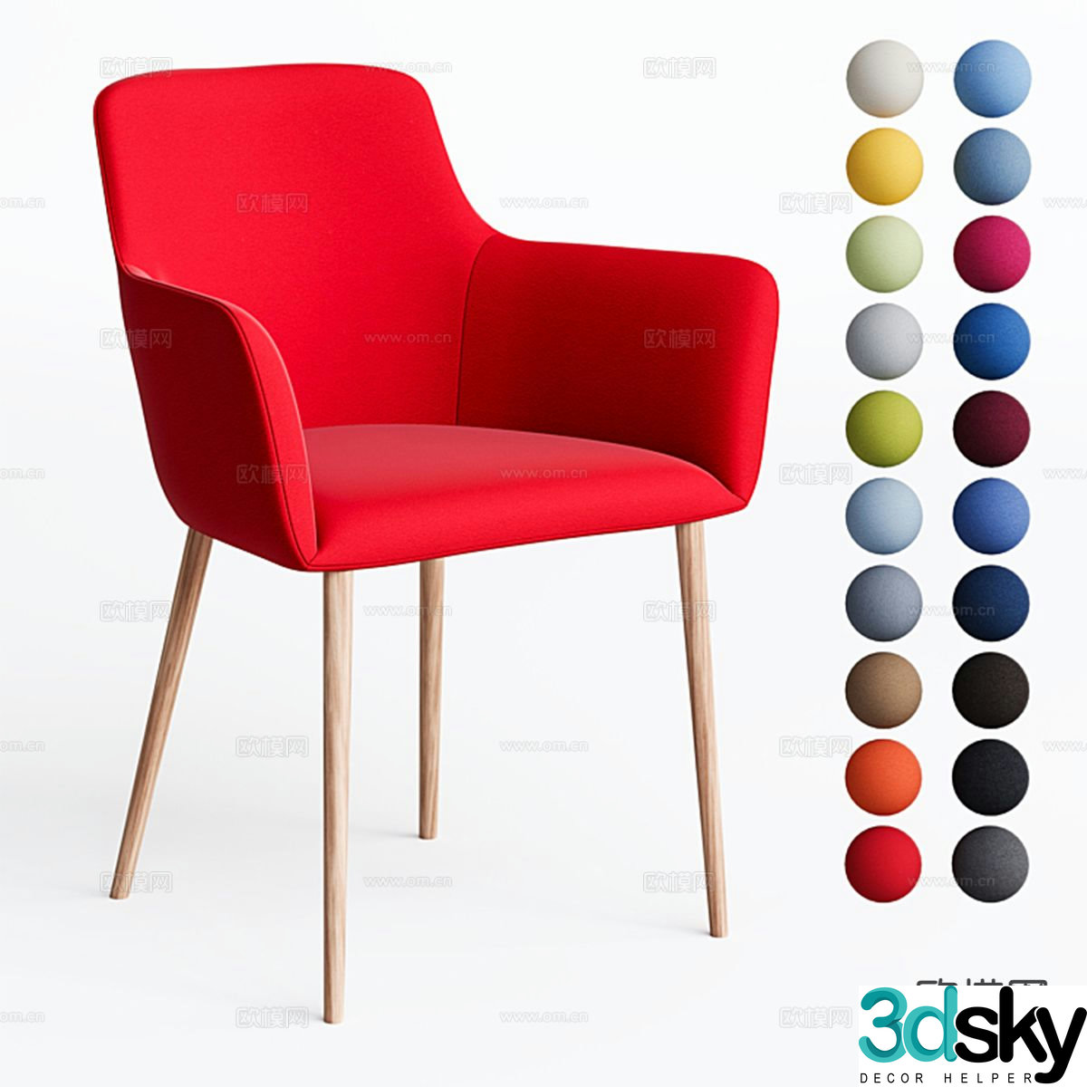 Quadrifoglio modern chair single chair dining chair 3d model