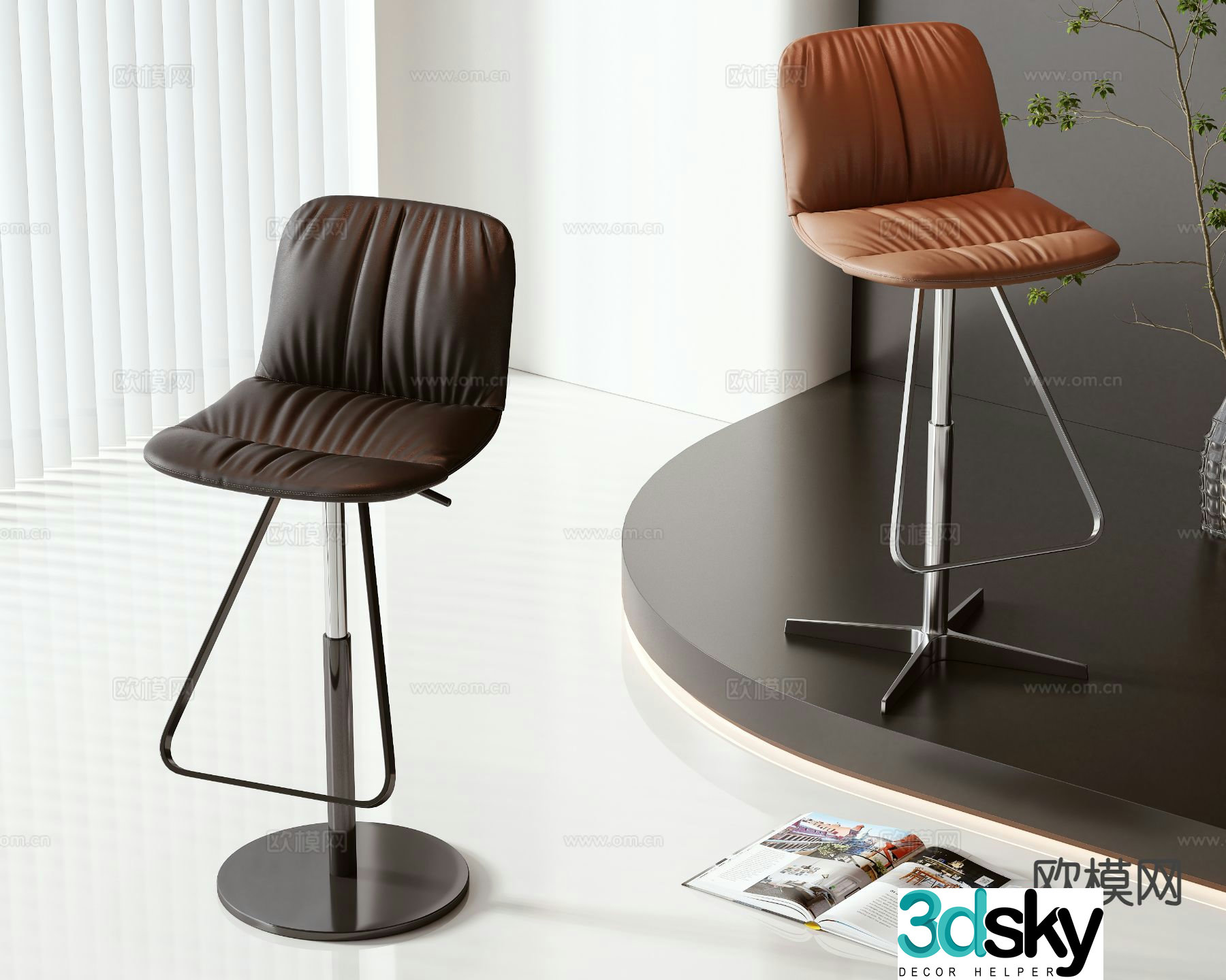 Modern bar stool bar stool 3d model