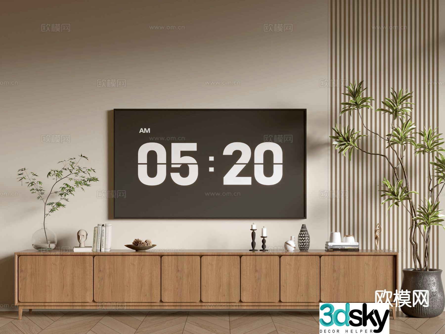 Medieval style TV cabinet 3D model